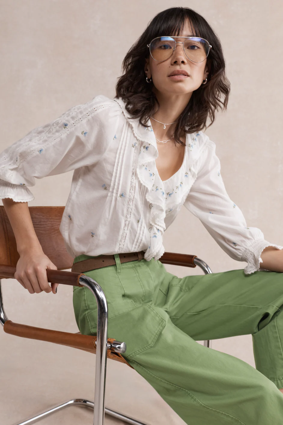 Lilian Patch Pocket Chino - Soft Khaki - Image 8