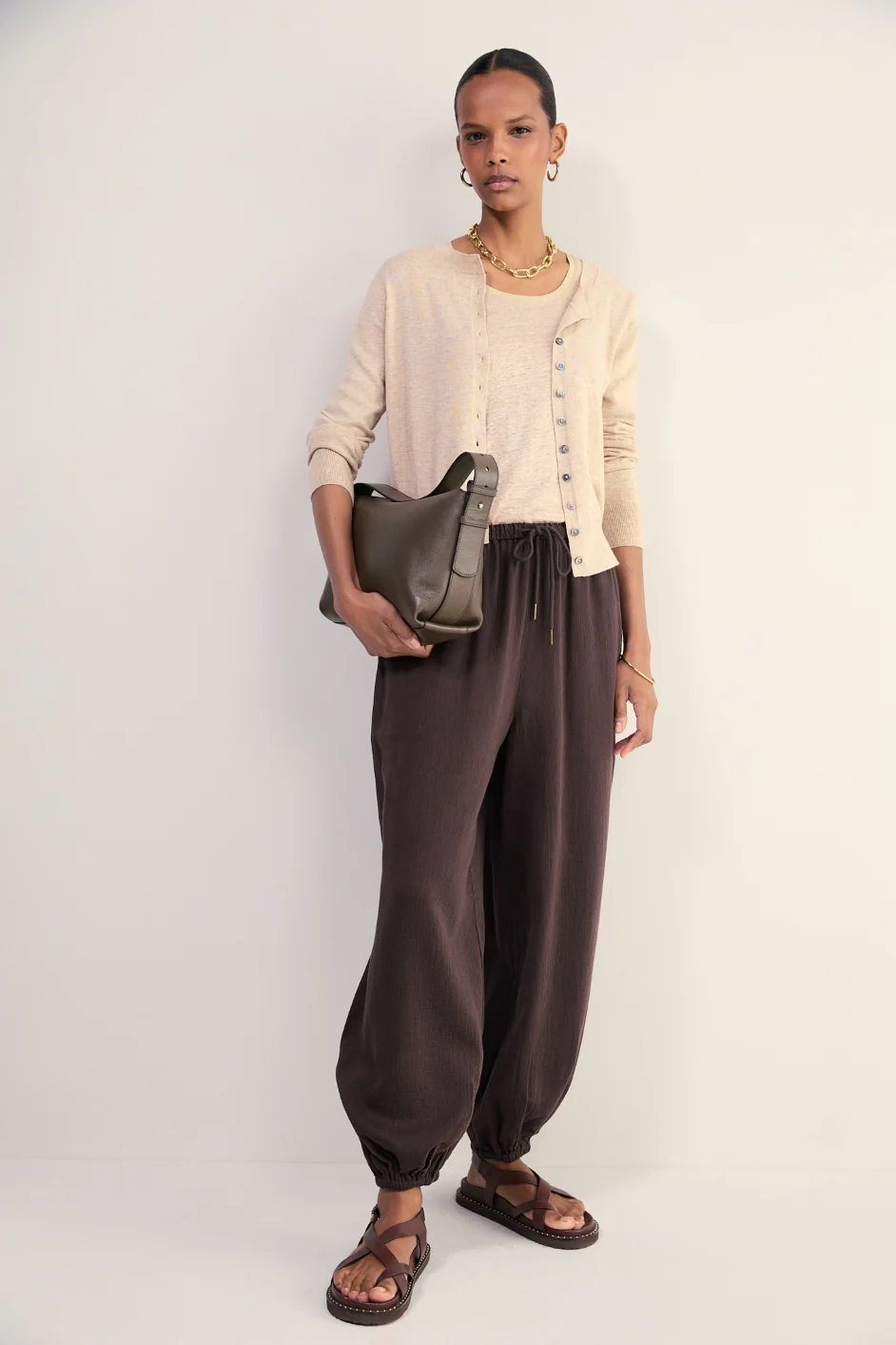 Lily Linen Tank - Oat Shimmer - Image 5