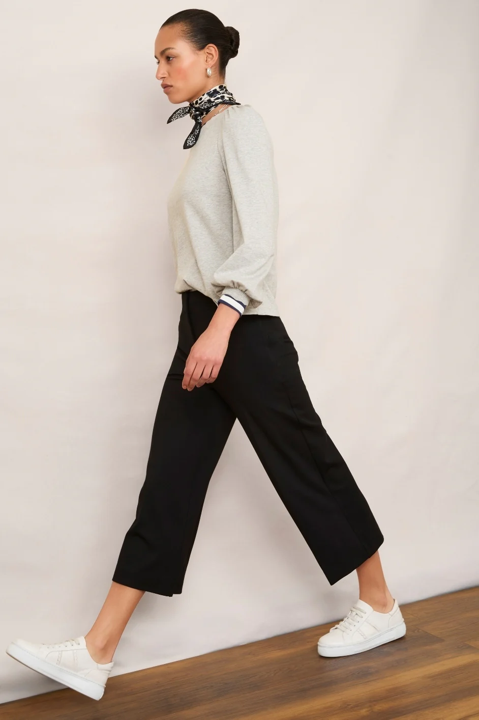 Lola Ponte Culotte Trouser - Black - Image 2