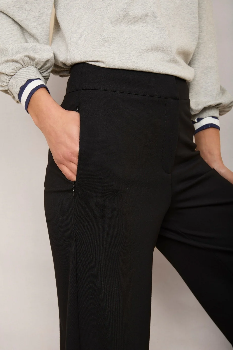Lola Ponte Culotte Trouser - Black - Image 4