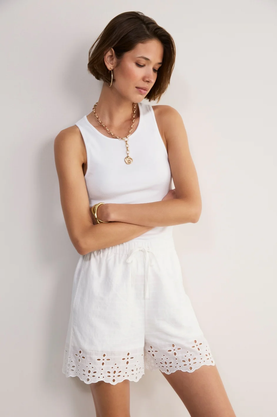 Lucie Broderie Short - White - Image 4