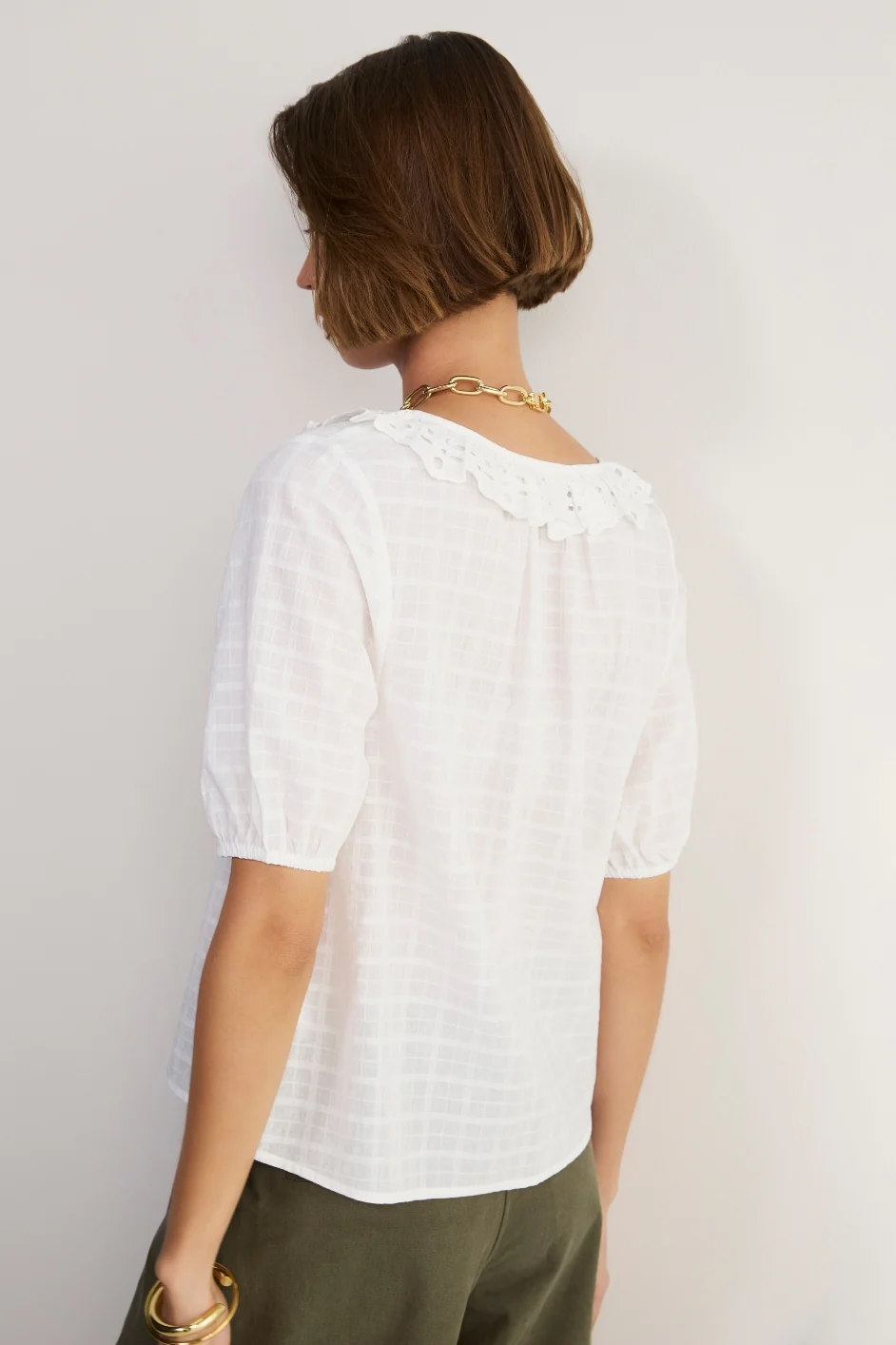 Lucie Broderie Top - White - Image 4