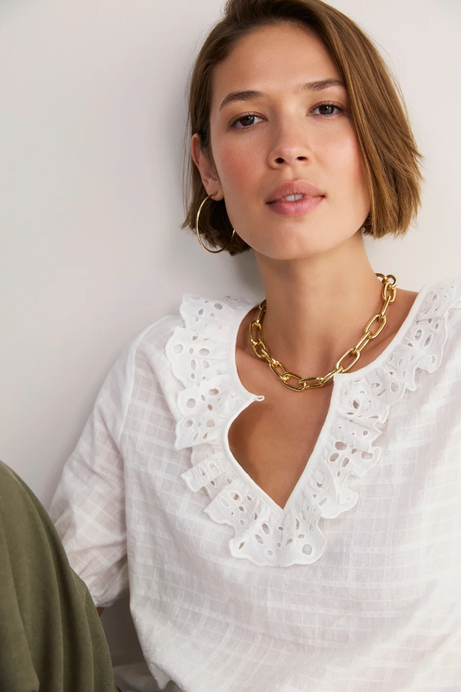 Lucie Broderie Top - White - Image 6