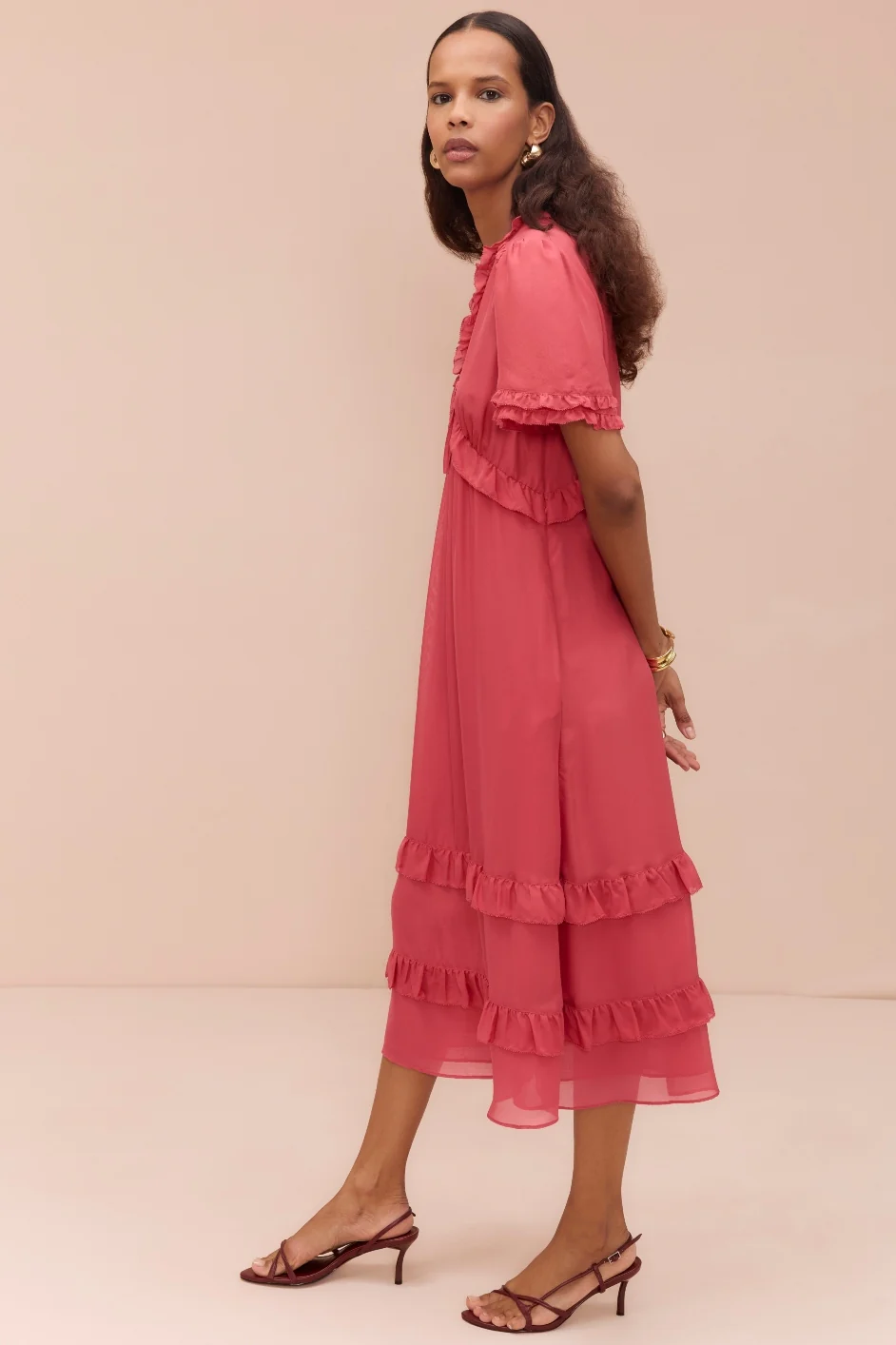 Lyra Silk Dress - Berry Crush - Image 3