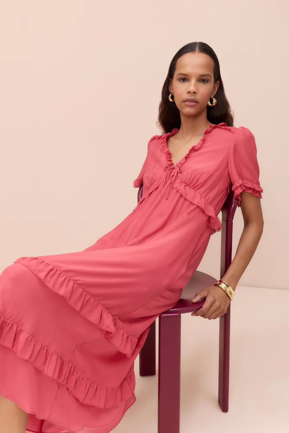 Lyra Silk Dress - Berry Crush - Image 4