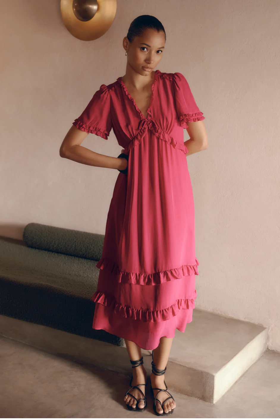 Lyra Silk Dress - Berry Crush - Image 5