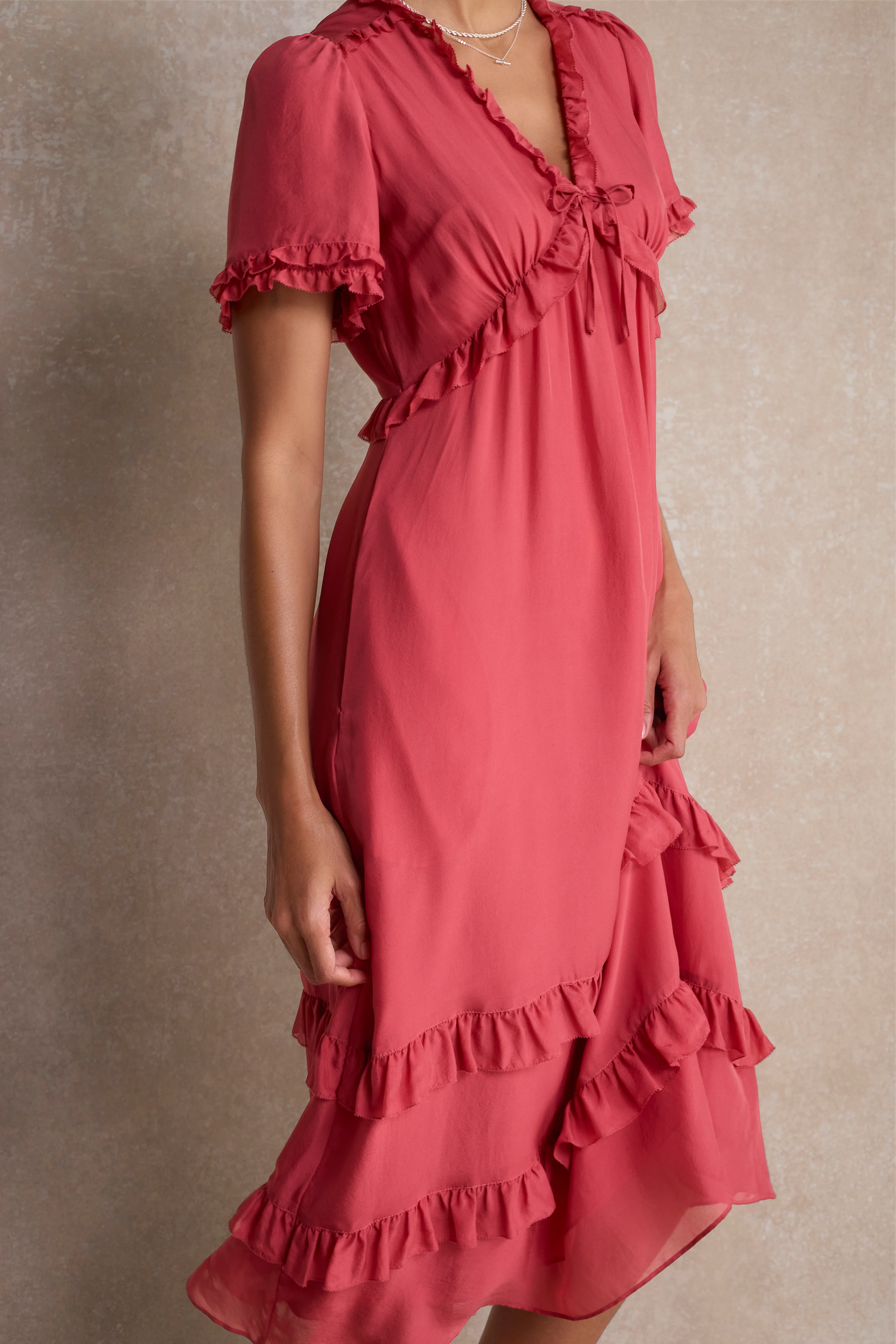 Lyra Silk Dress - Berry Crush - Image 6