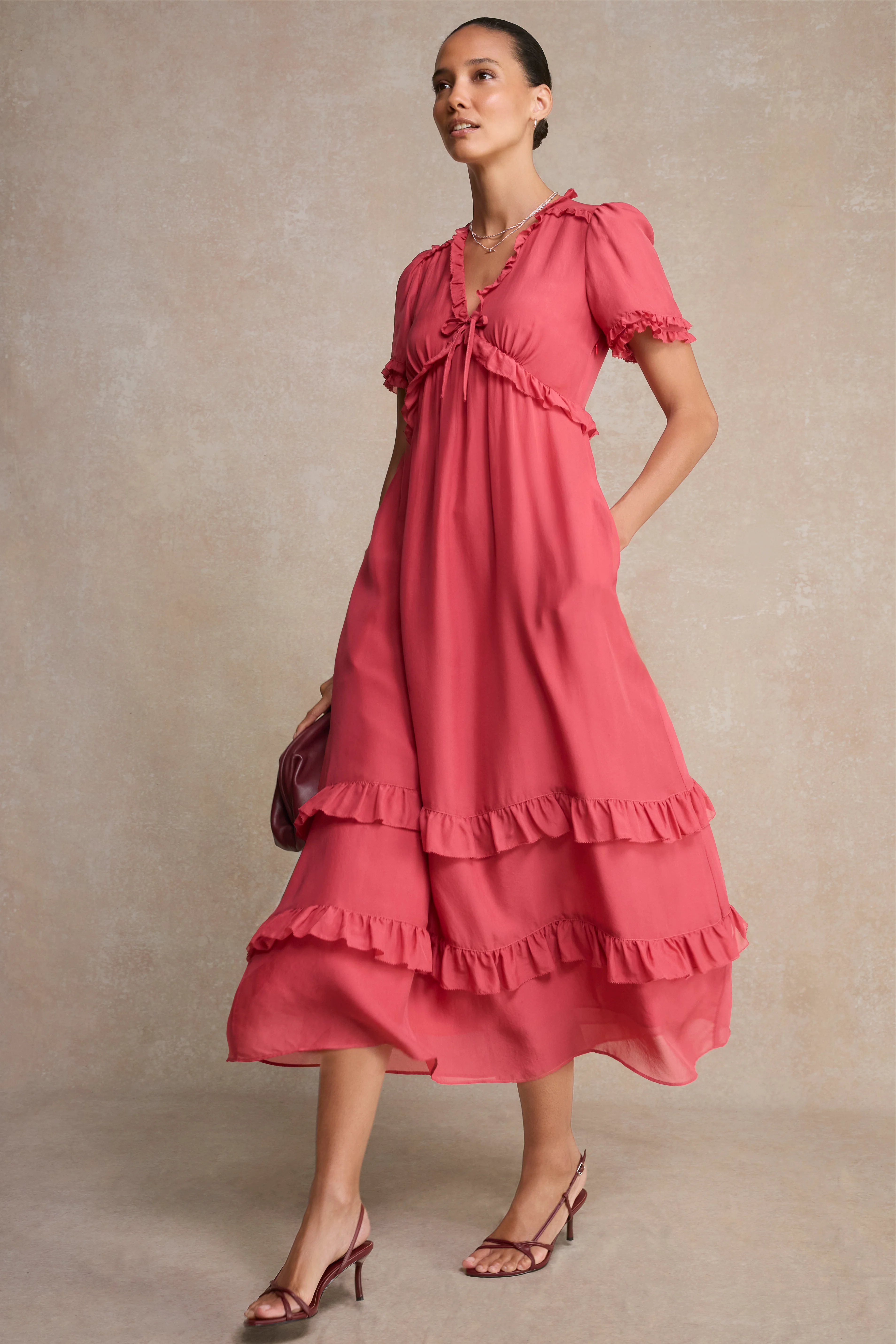 Lyra Silk Dress - Berry Crush - Image 7