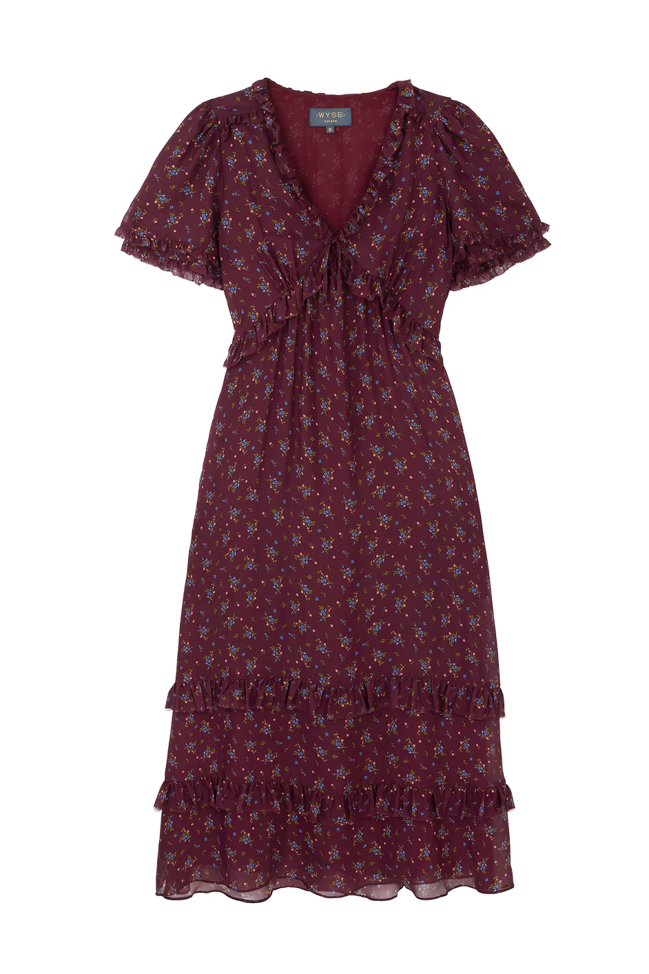 Lyra Silk Dress - Deep Fig Floral - Image 7