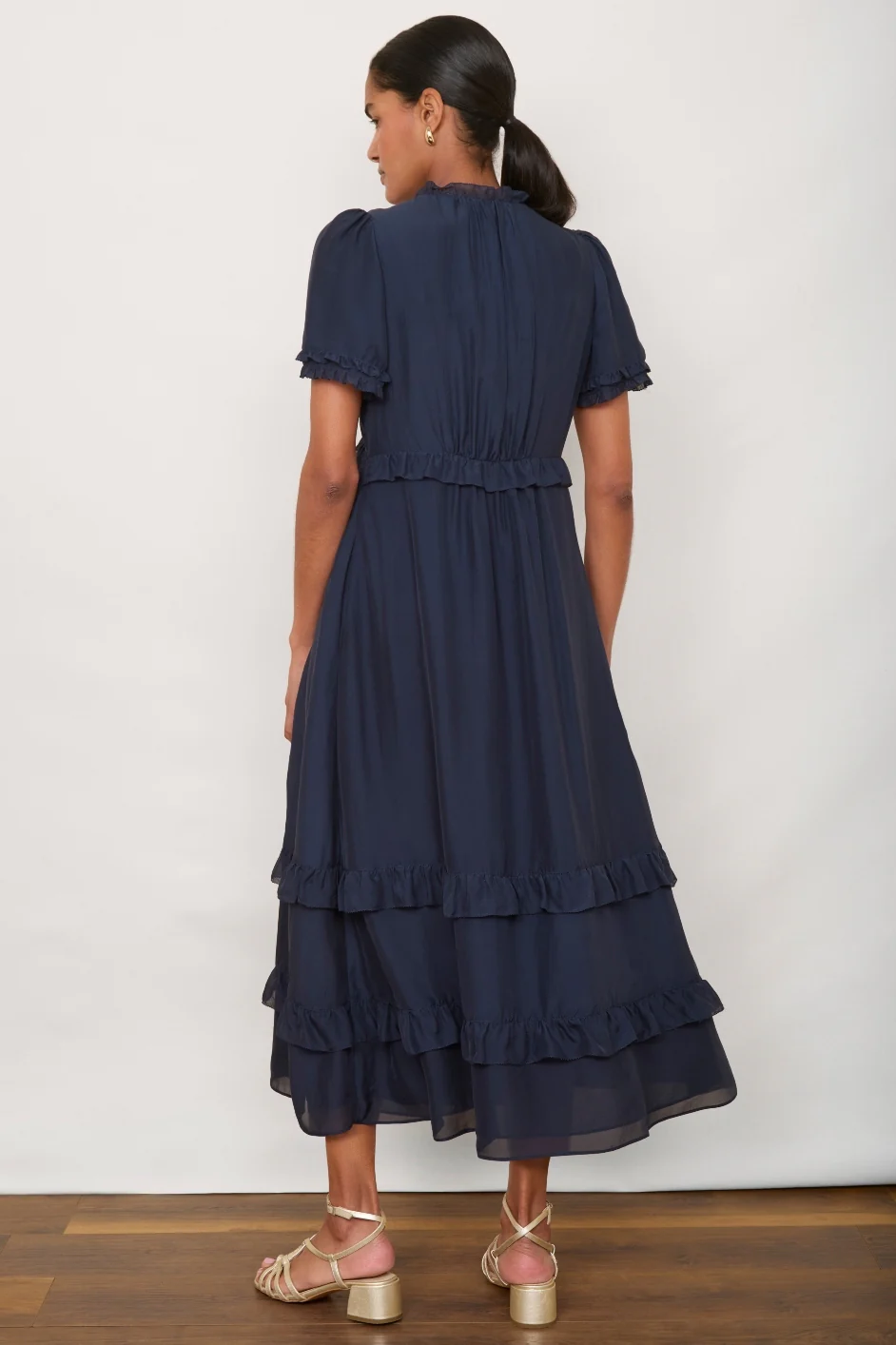 Lyra Silk Dress - Midnight - Image 3
