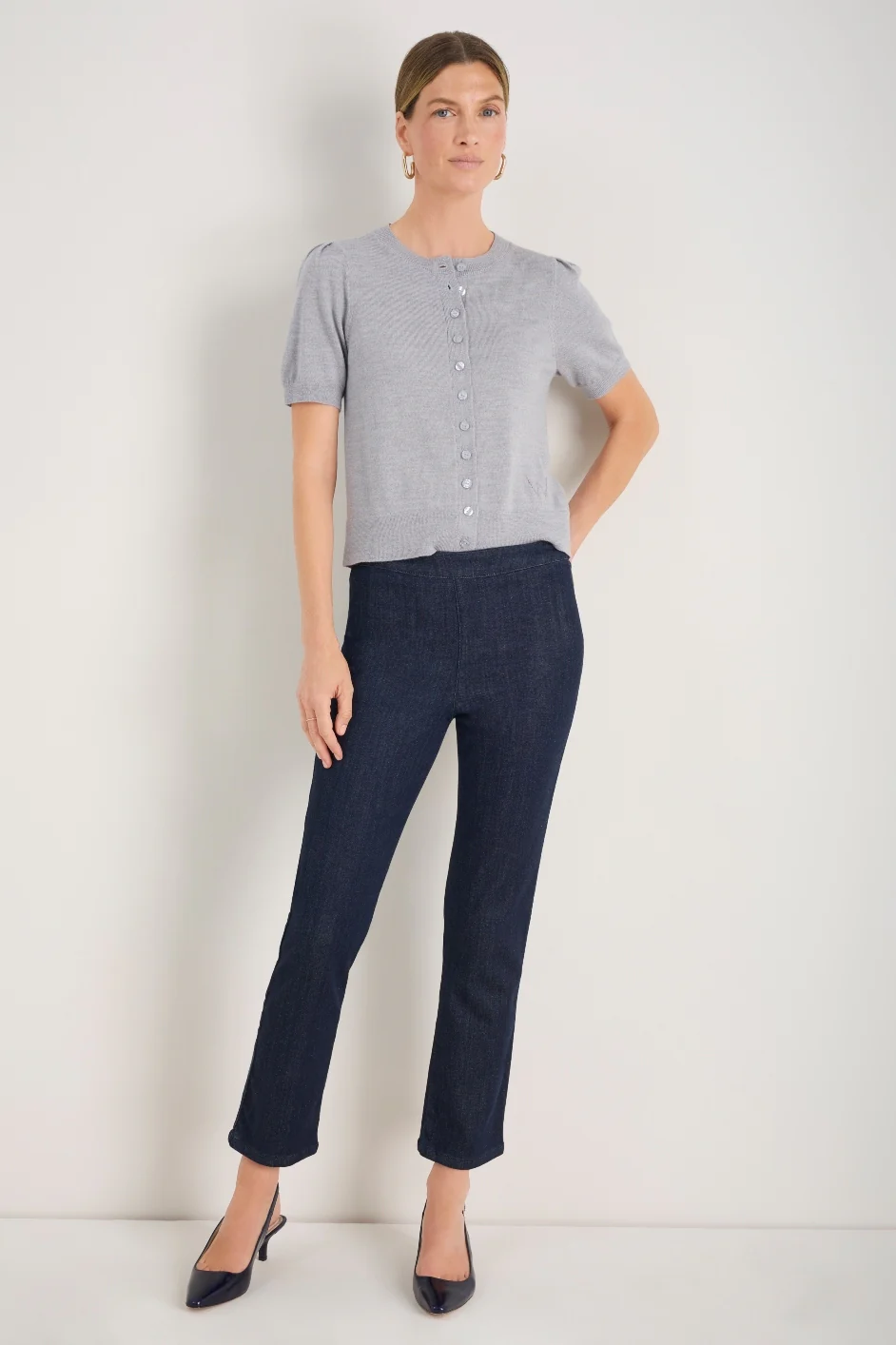 Lyra Slim Leg Stretch Jean - Indigo - Image 4