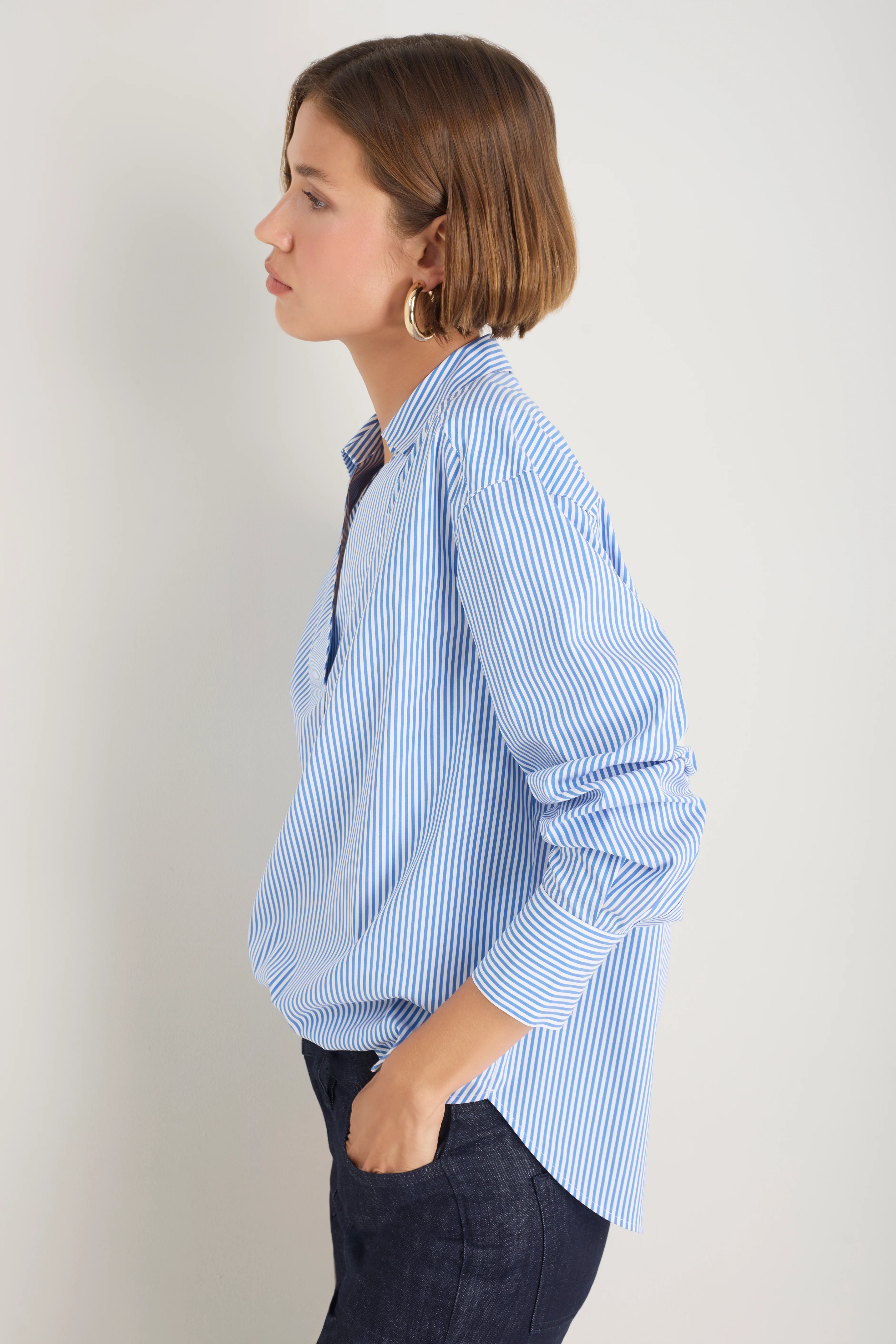 Macey Shirt - Blue/White Stripe - Image 3