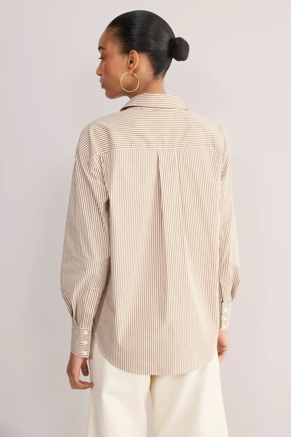 Macey Shirt - Tan/Ivory Stripe - Image 5