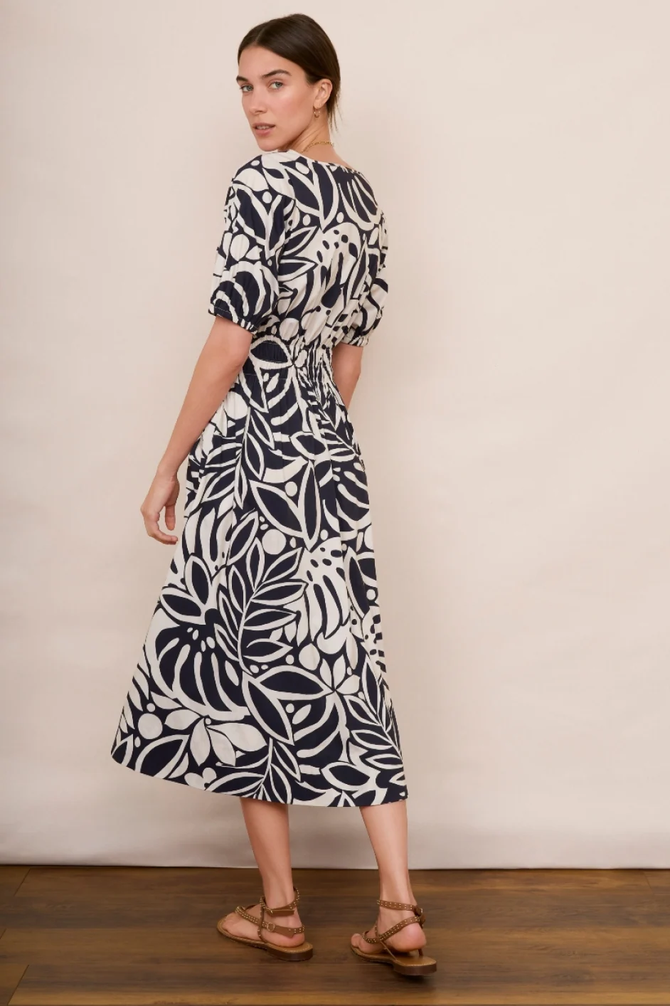 Madeleine Dress - Midnight/Ecru - Image 3