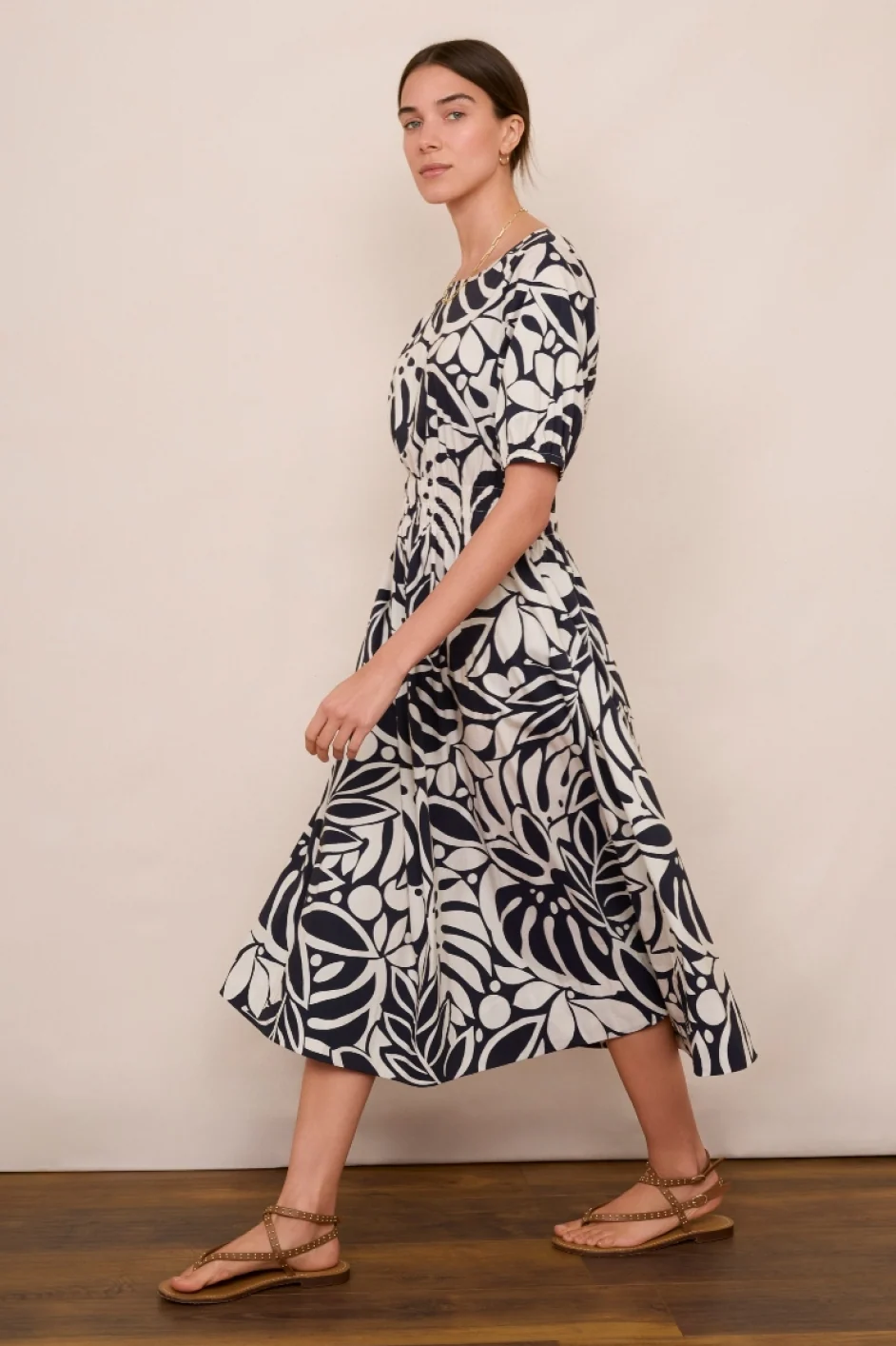 Madeleine Dress - Midnight/Ecru - Image 5