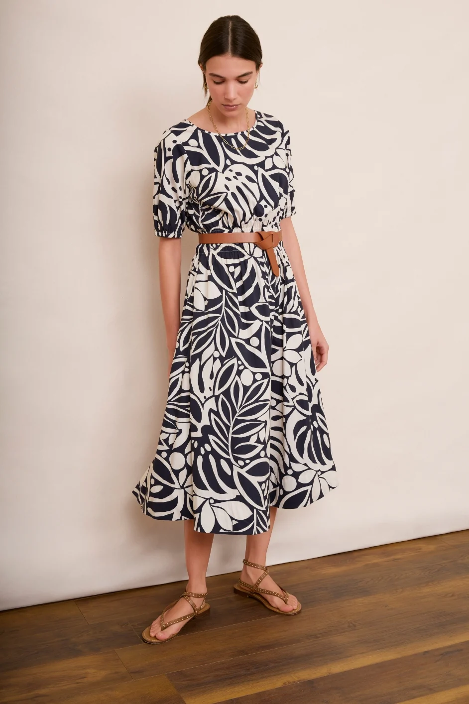 Madeleine Dress - Midnight/Ecru - Image 6