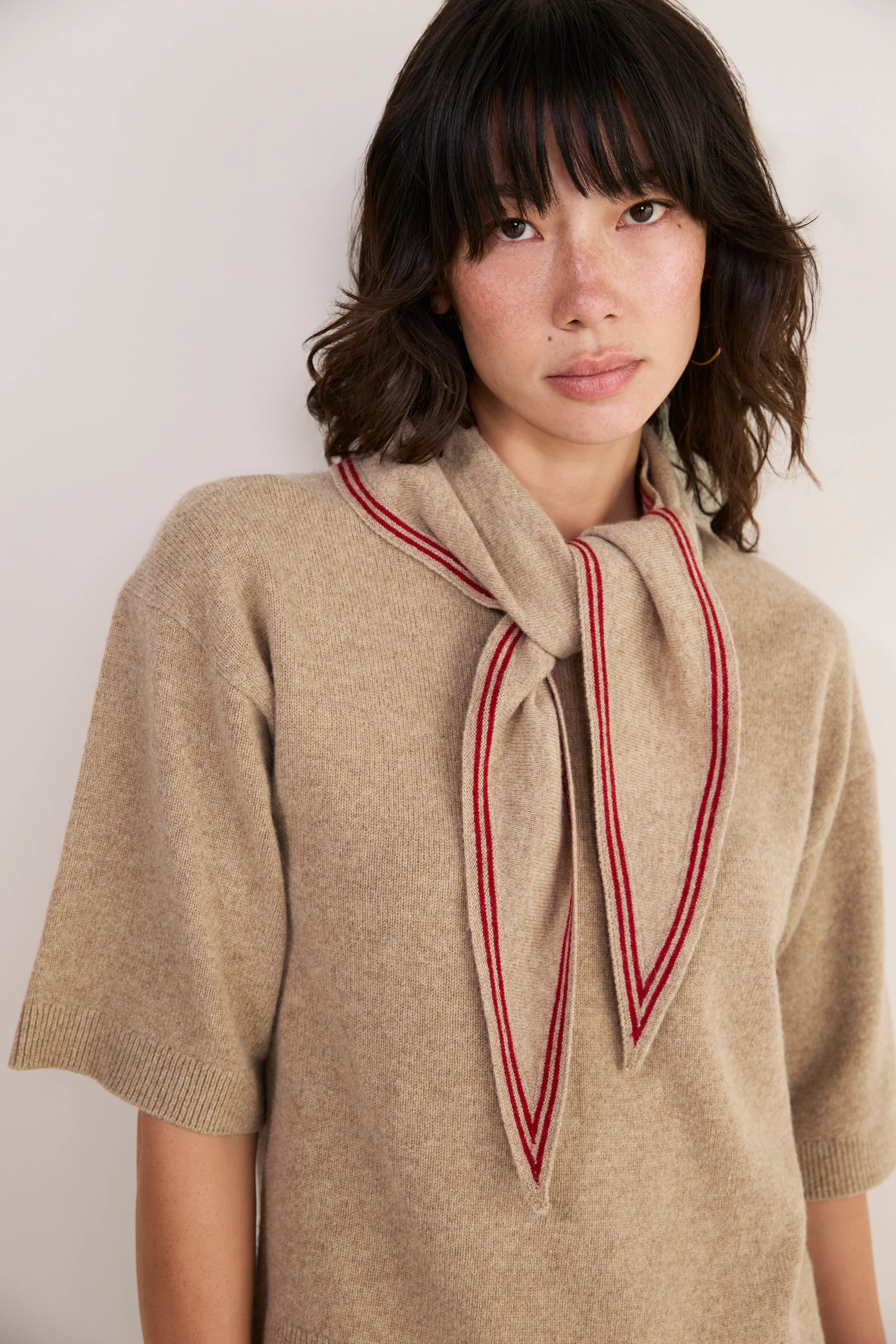 Maeve Knitted Scarf - Oatmeal - Image 3