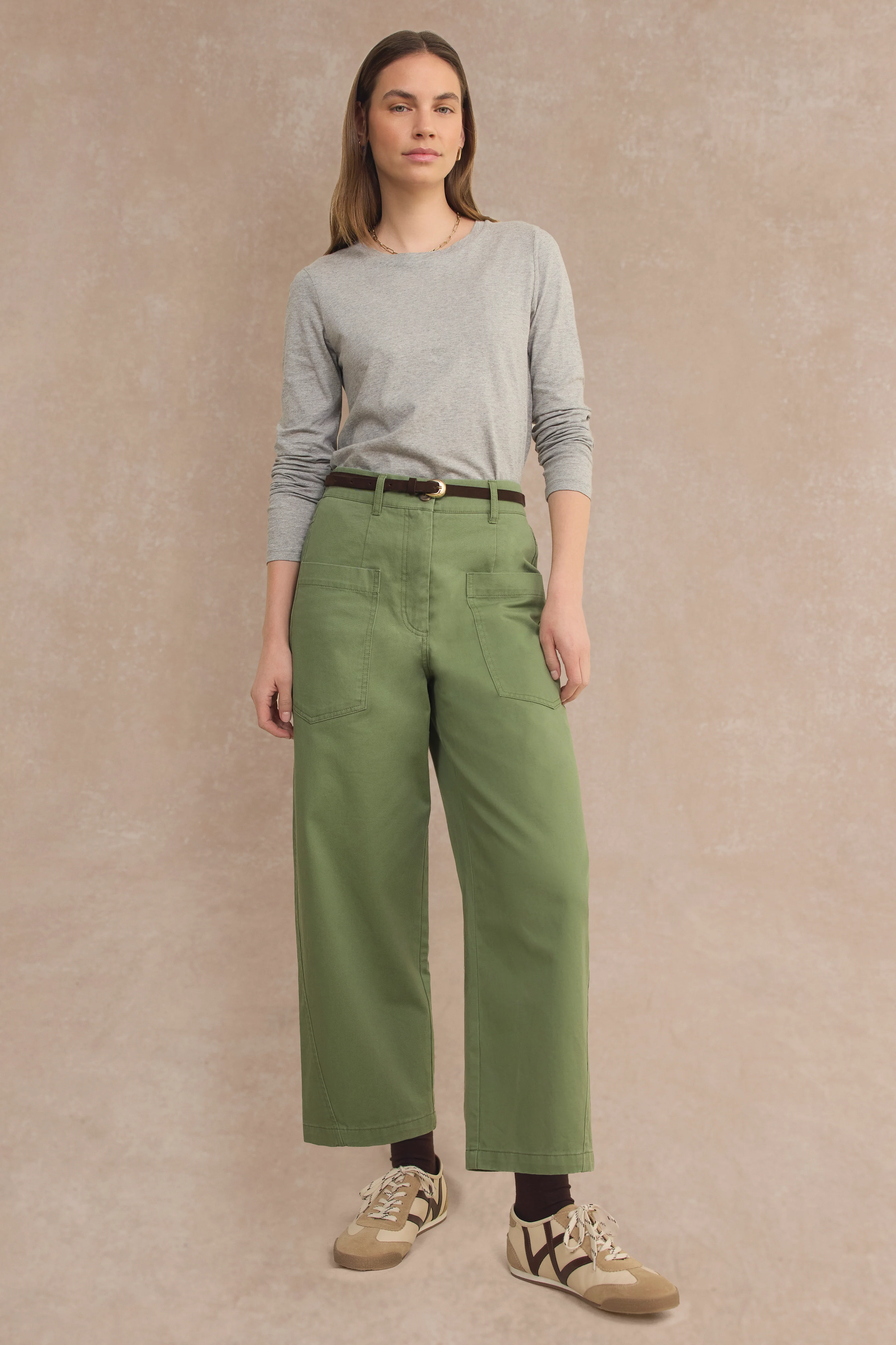 Margo Long Sleeve Jersey Top - Grey Marl - Image 3