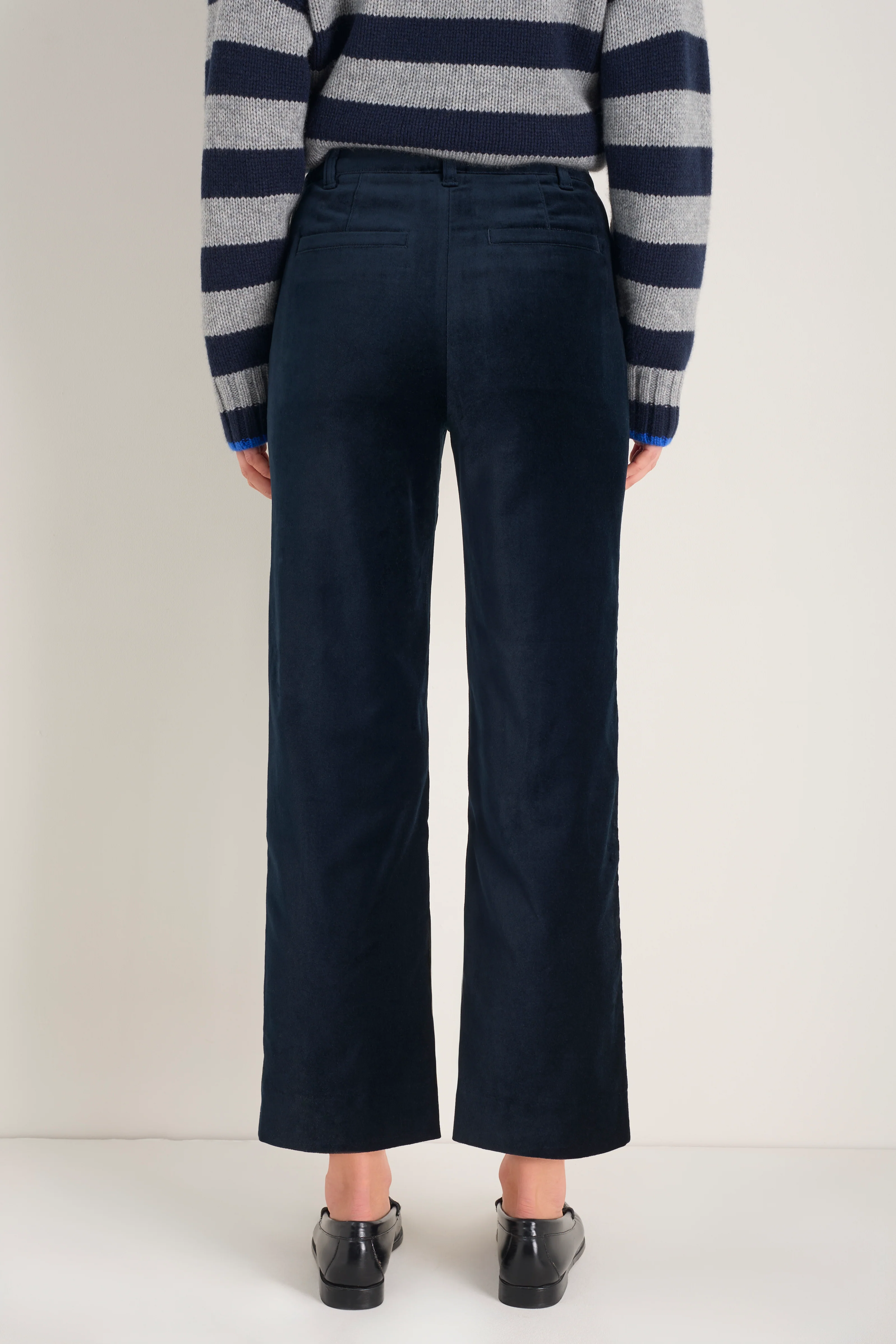 Marianne Cotton Velvet Trouser - Midnight - Image 3