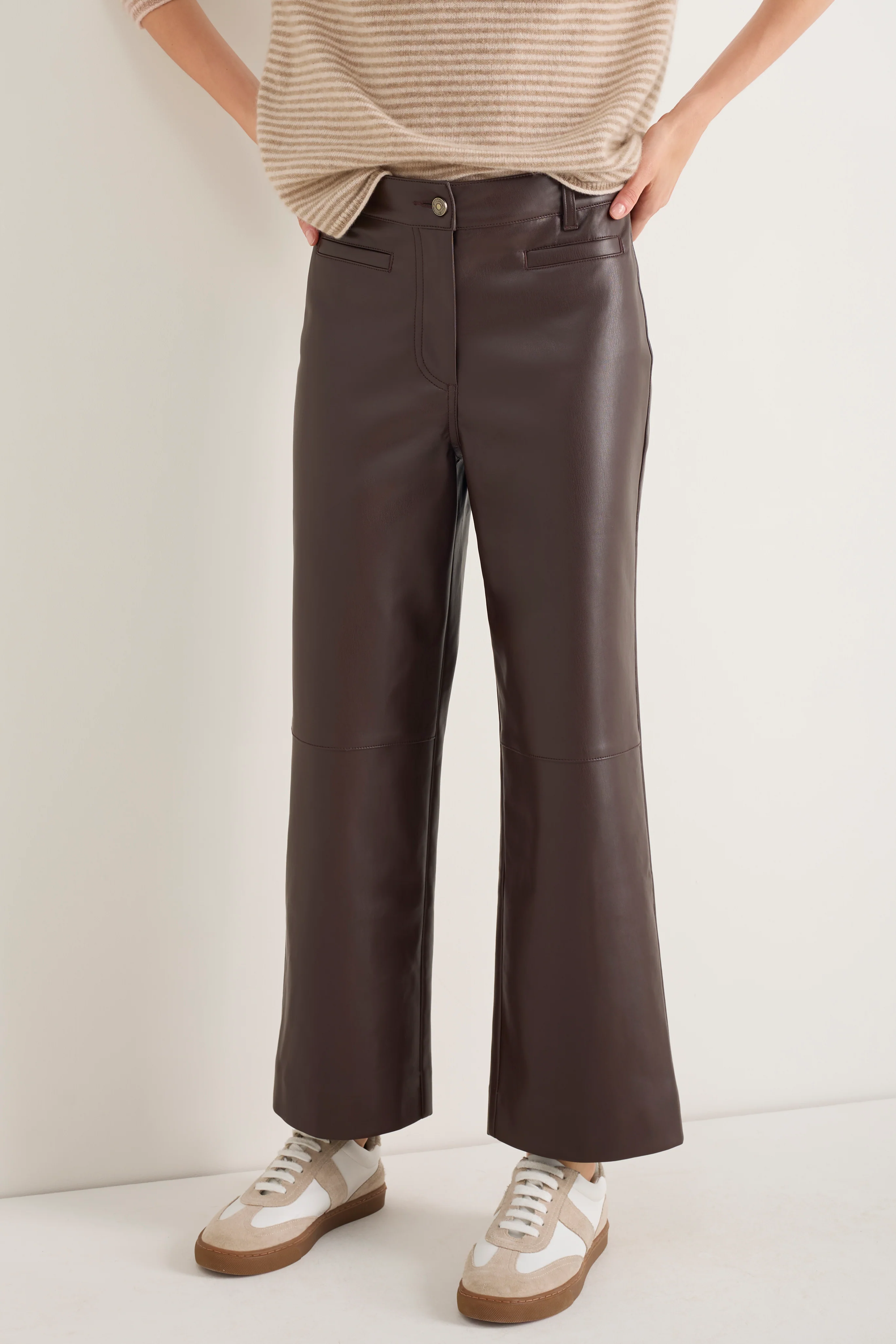 Marianne Faux Leather Trouser - Cocoa - Image 3