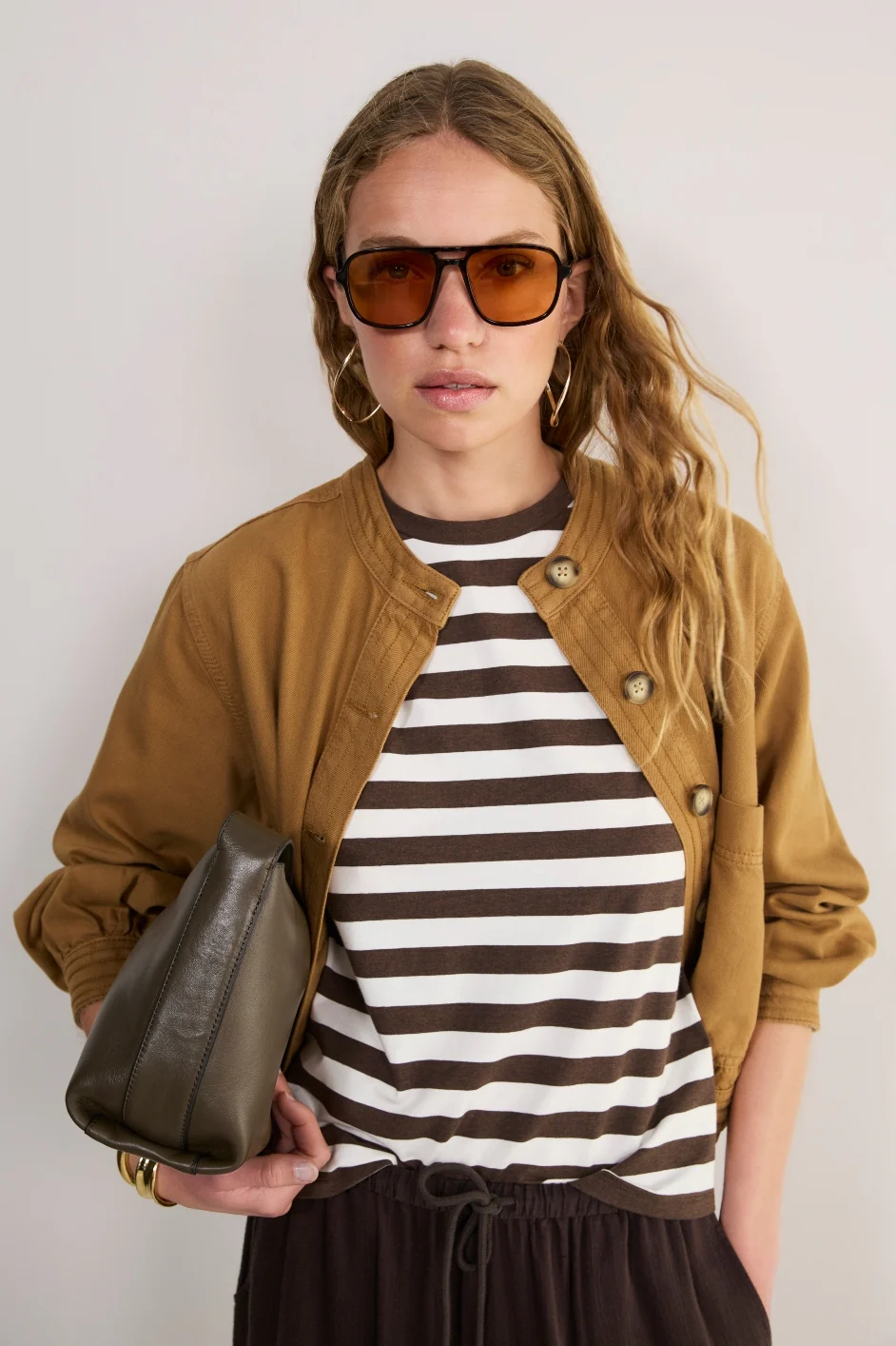 Marley Short Sleeve T-Shirt - Chocolate/Ivory Stripe - Image 5