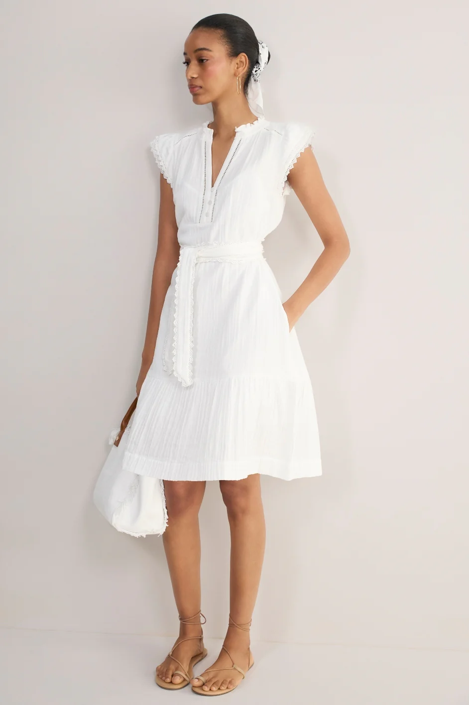 Marlow Short Dress - White - Image 4