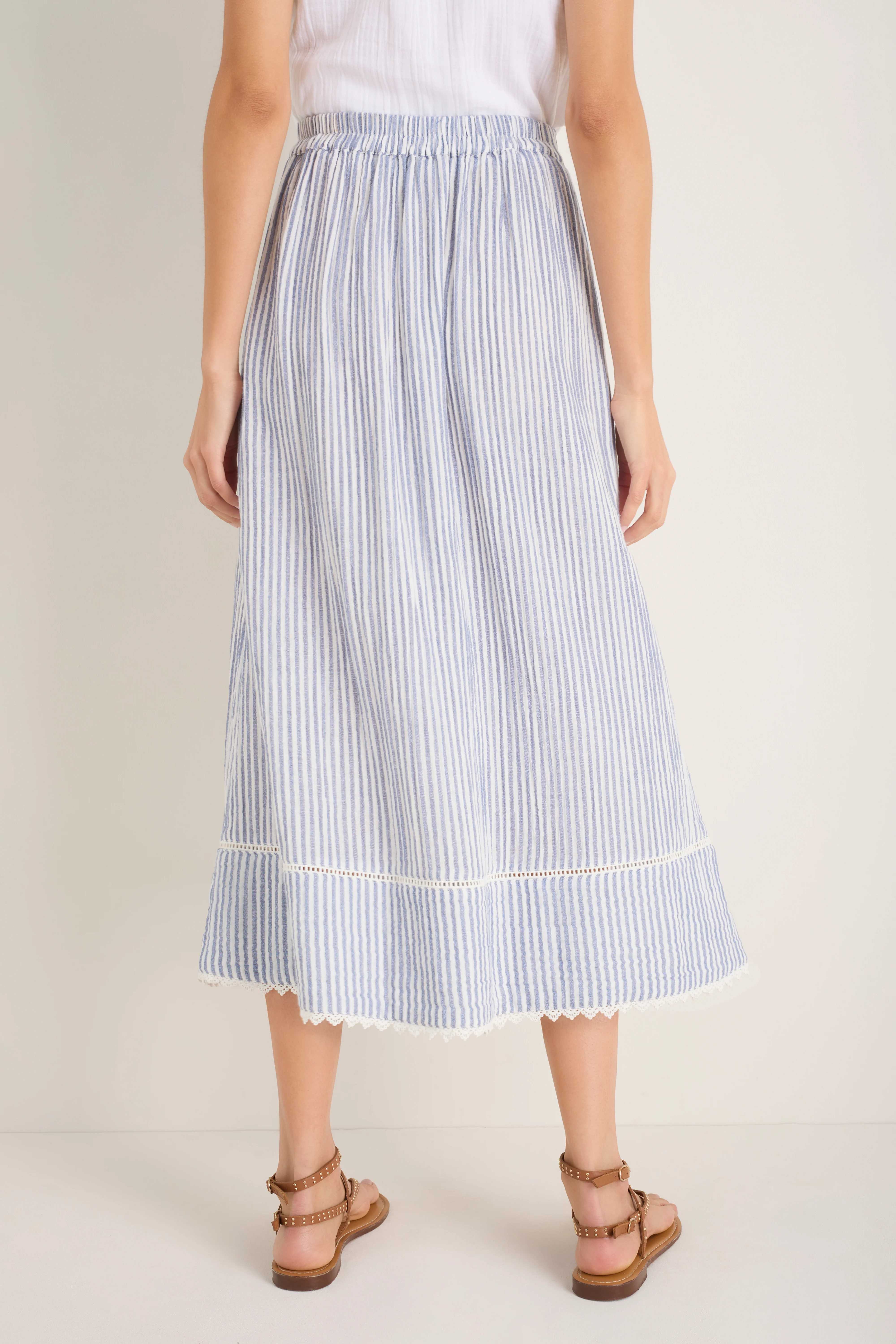 Marlow Skirt - Blue/Ivory Stripe - Image 3