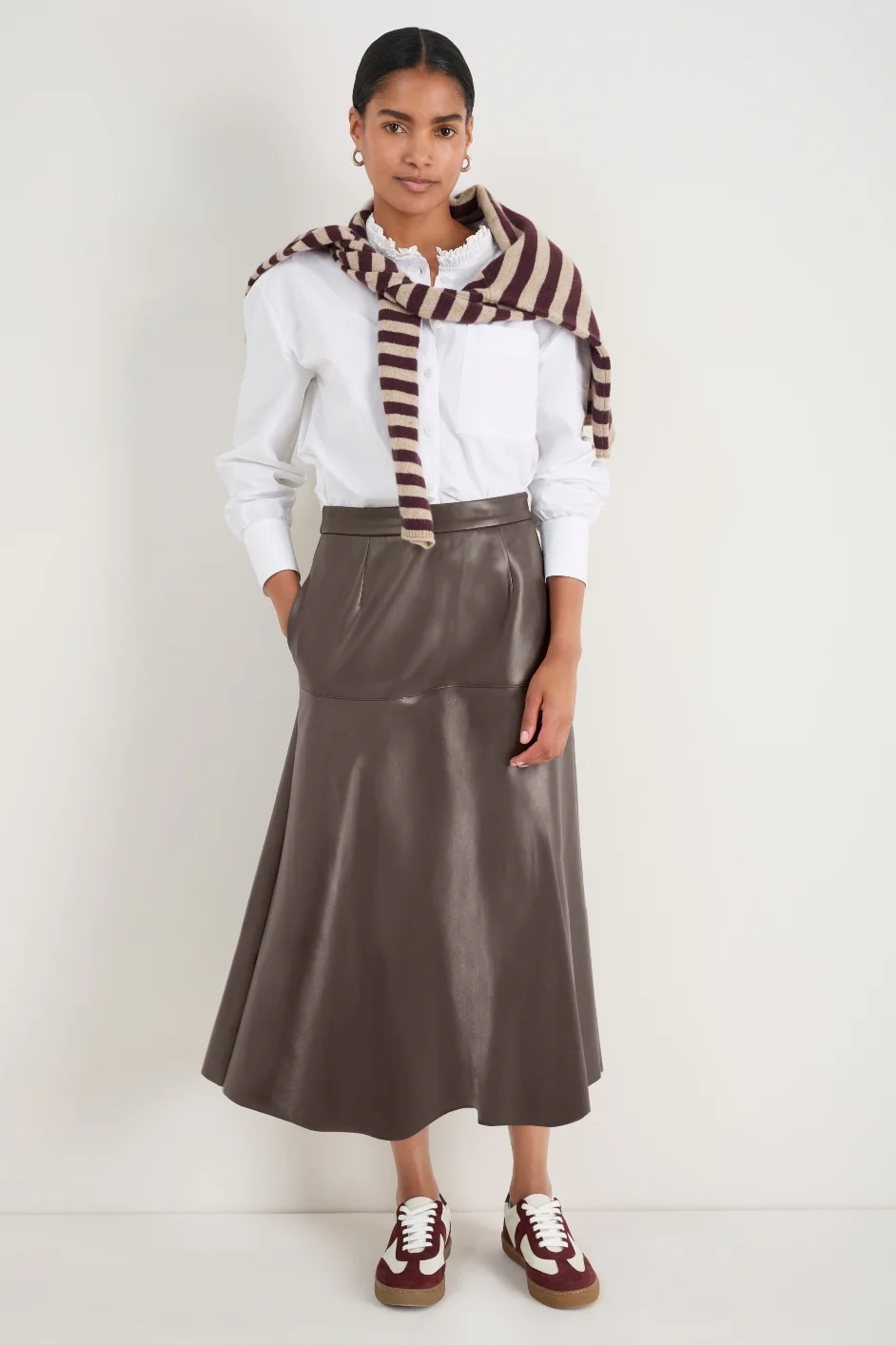 Melina Faux Leather Skirt - Espresso - Image 3