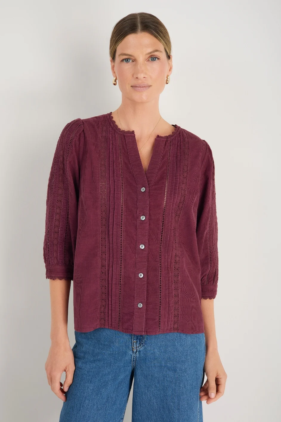 Melissa Cord Blouse - Deep Fig - Image 5