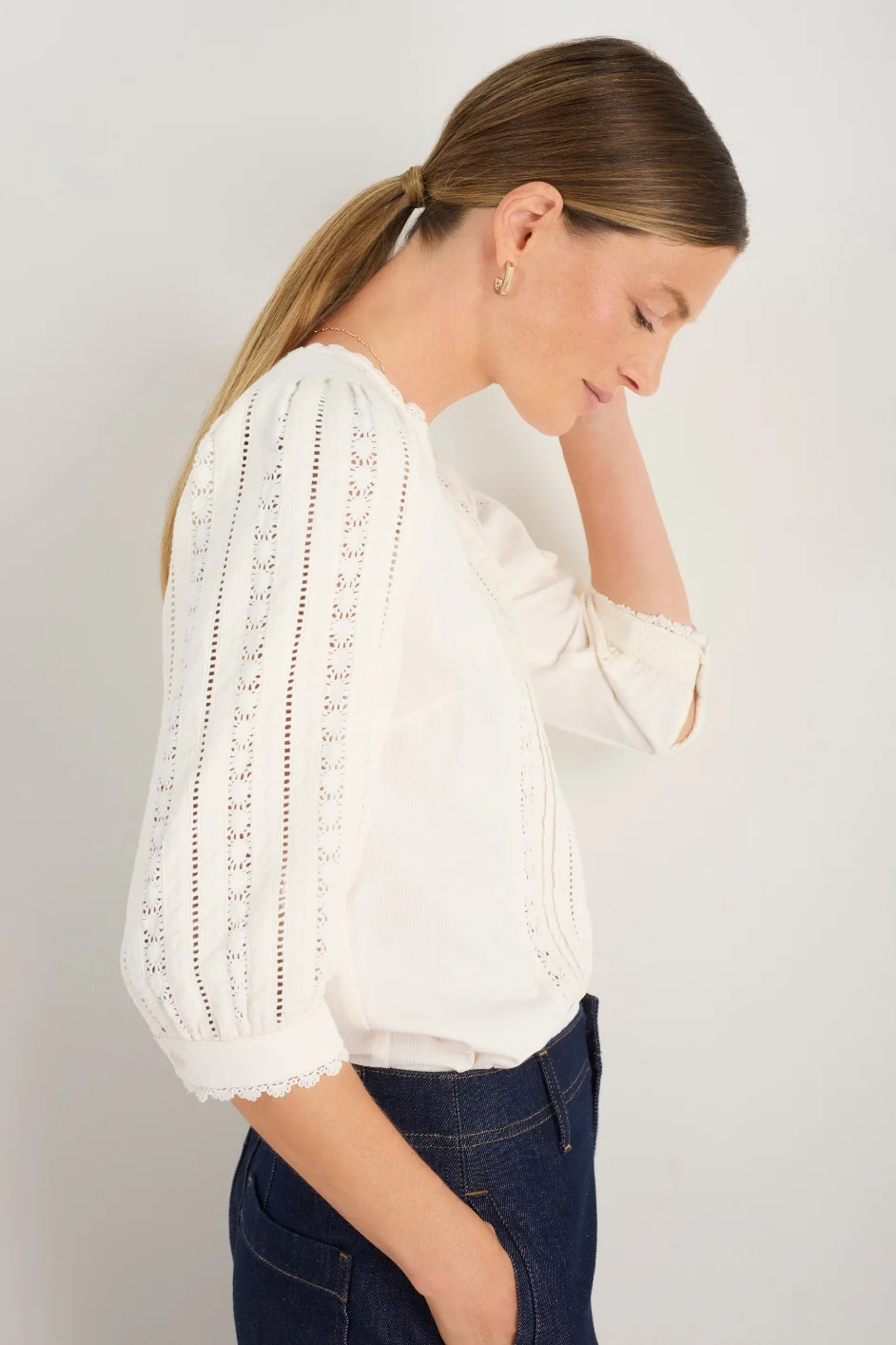 Melissa Cord Blouse - Ivory - Image 6