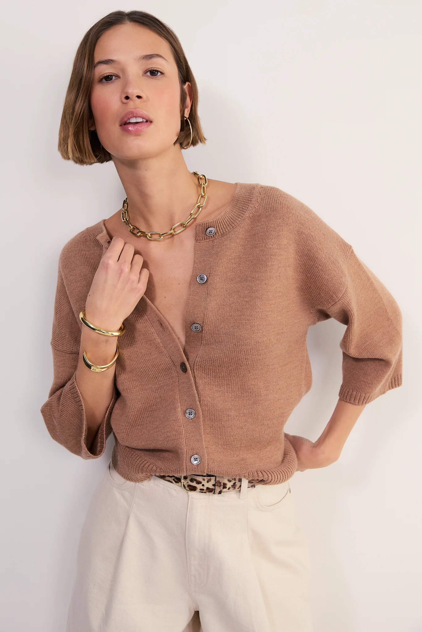 Mia Cardigan - Toffee - Image 3