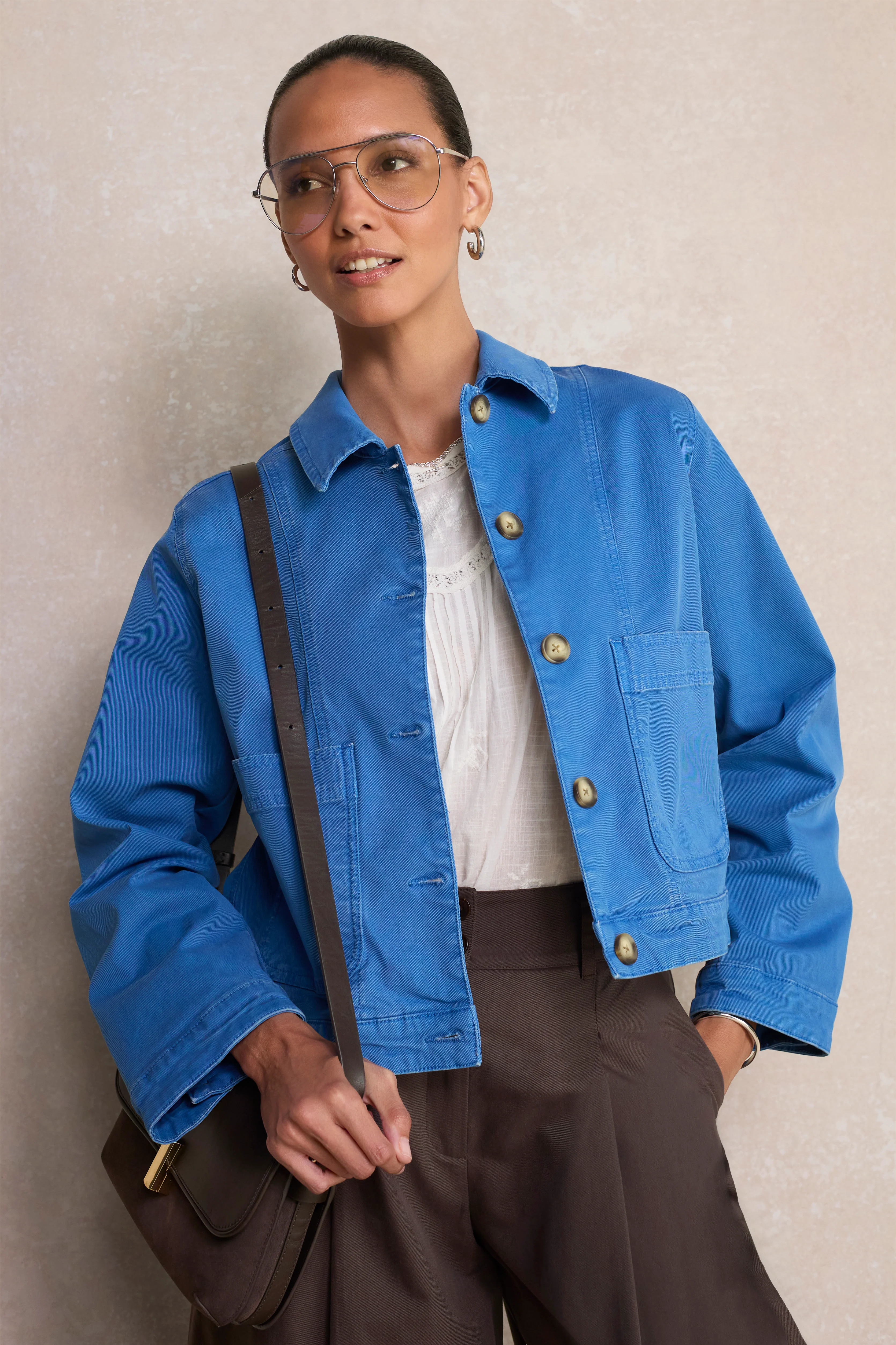 Mia Cropped Jacket - Coastal Blue - Image 2