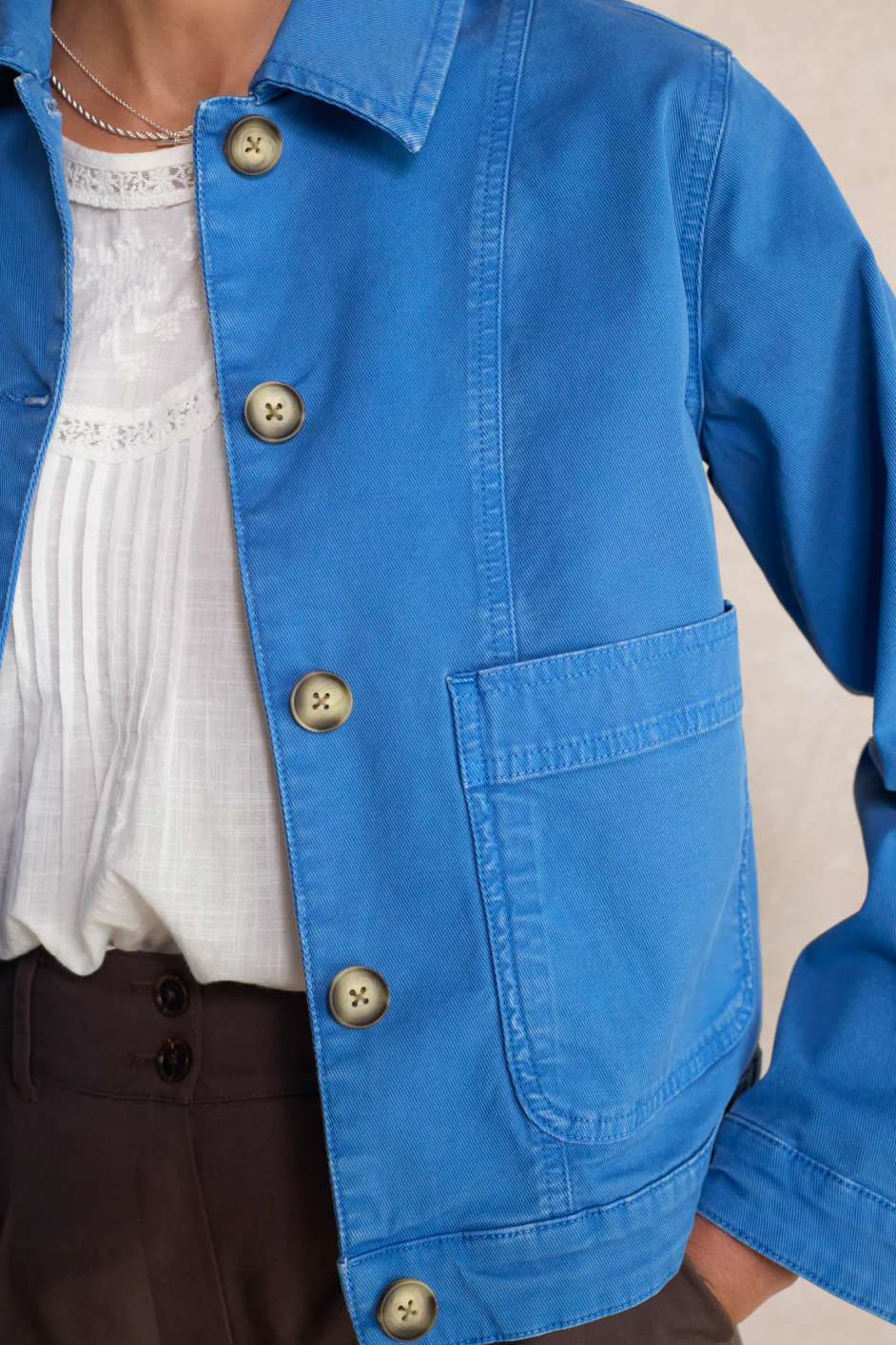 Mia Cropped Jacket - Coastal Blue - Image 3