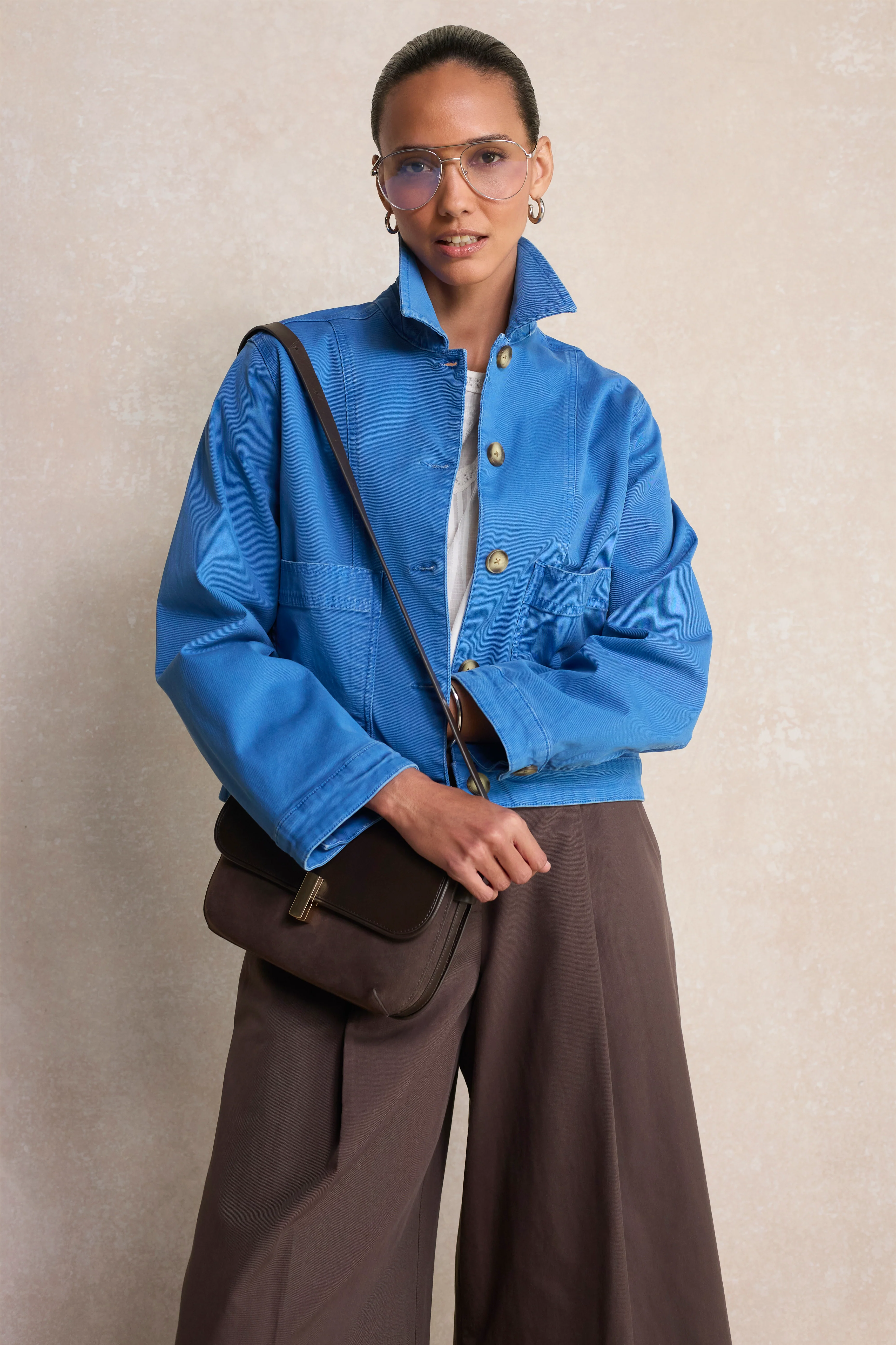 Mia Cropped Jacket - Coastal Blue - Image 6