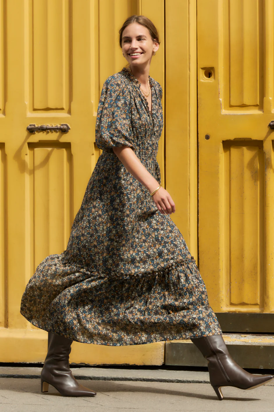 Miah Silk Blend Dress - Retro Floral Scarf - Image 6
