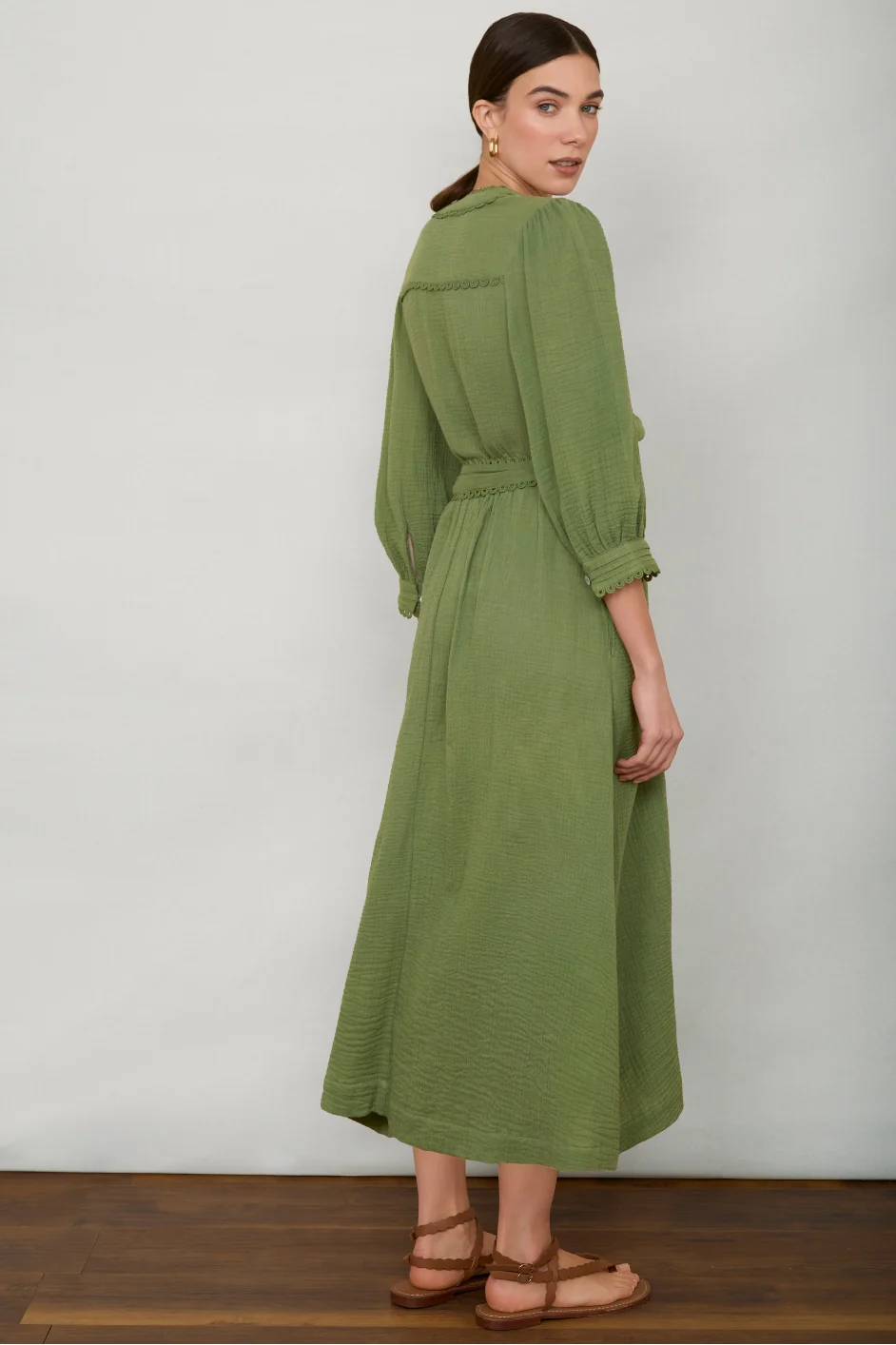 Misha Dress - Moss Green - Image 2
