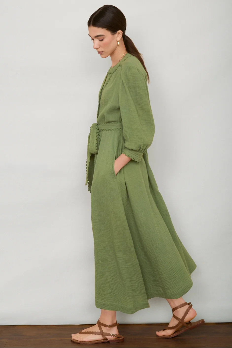Misha Dress - Moss Green - Image 3