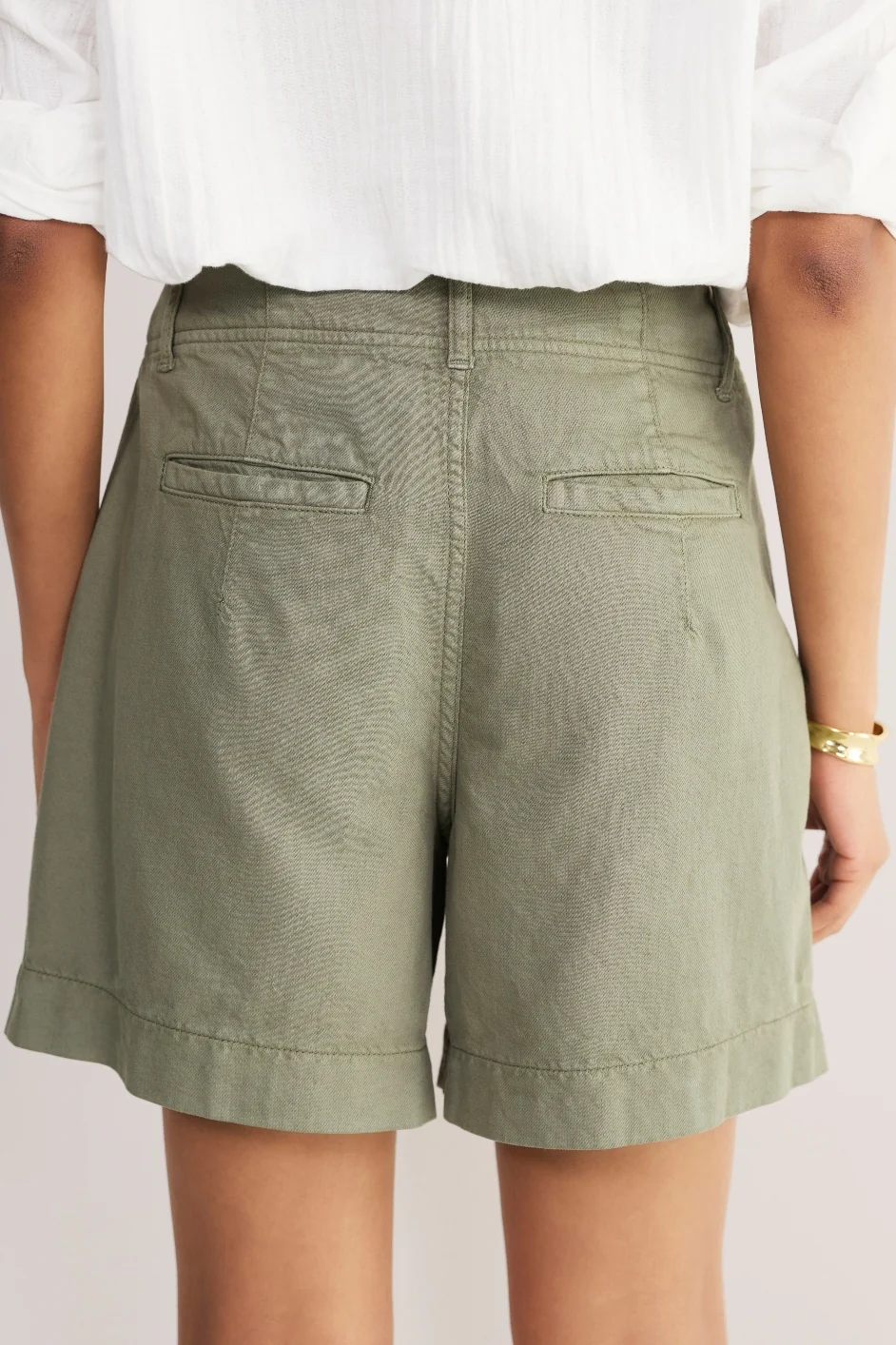 Myla Pleat Front Short - Olivine - Image 3
