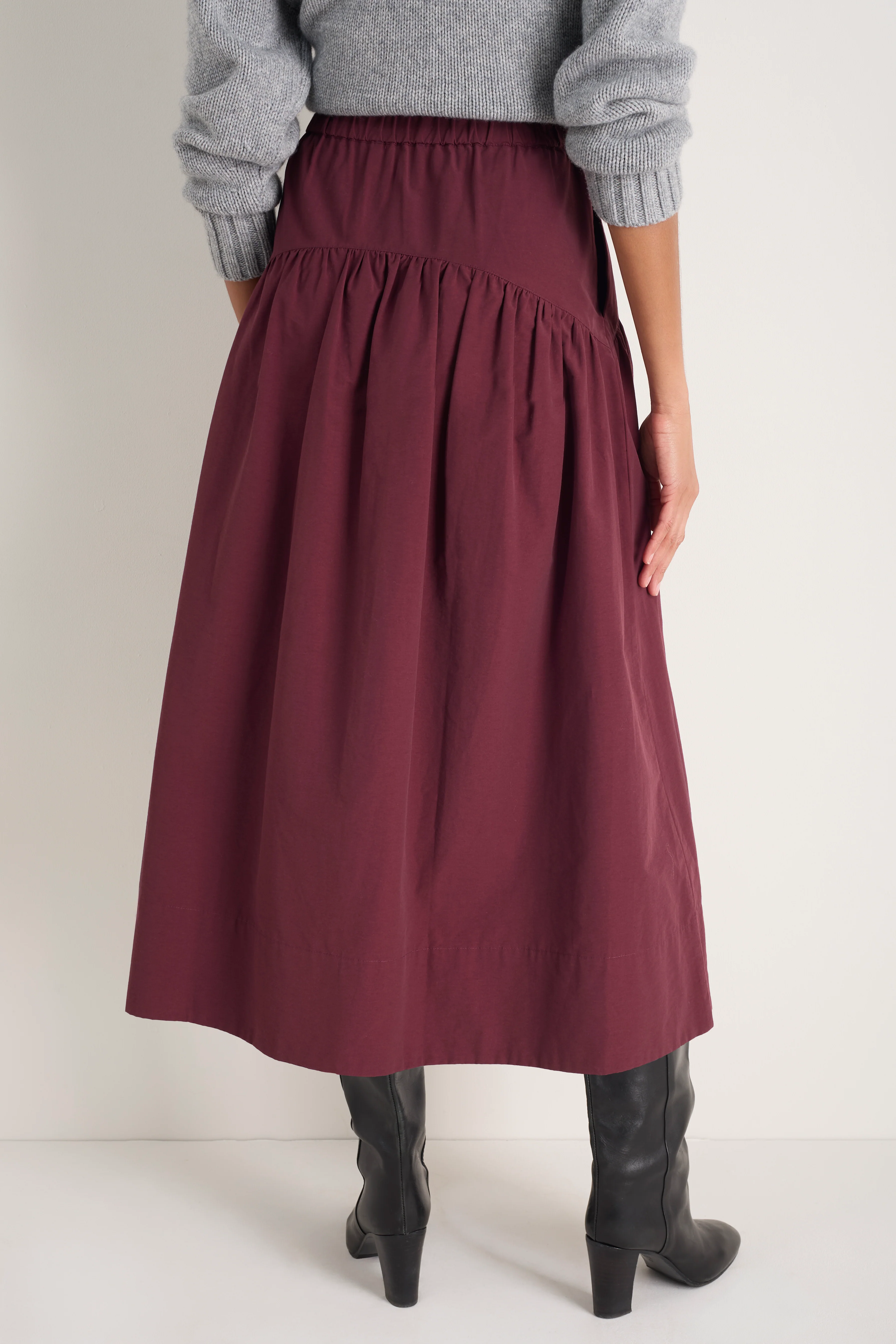 Naomi Seamed Skirt - Plum - Image 4