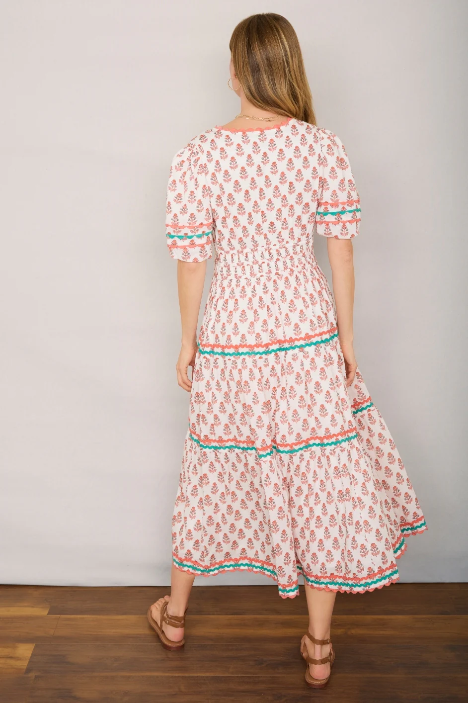 Narissa Dress - Ivory Woodblock Print - Image 4