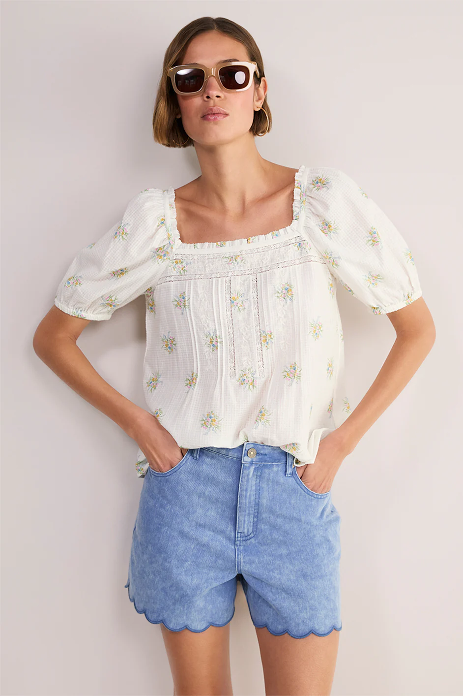 Narita Blouse - Ivory Floral Cluster - Image 5