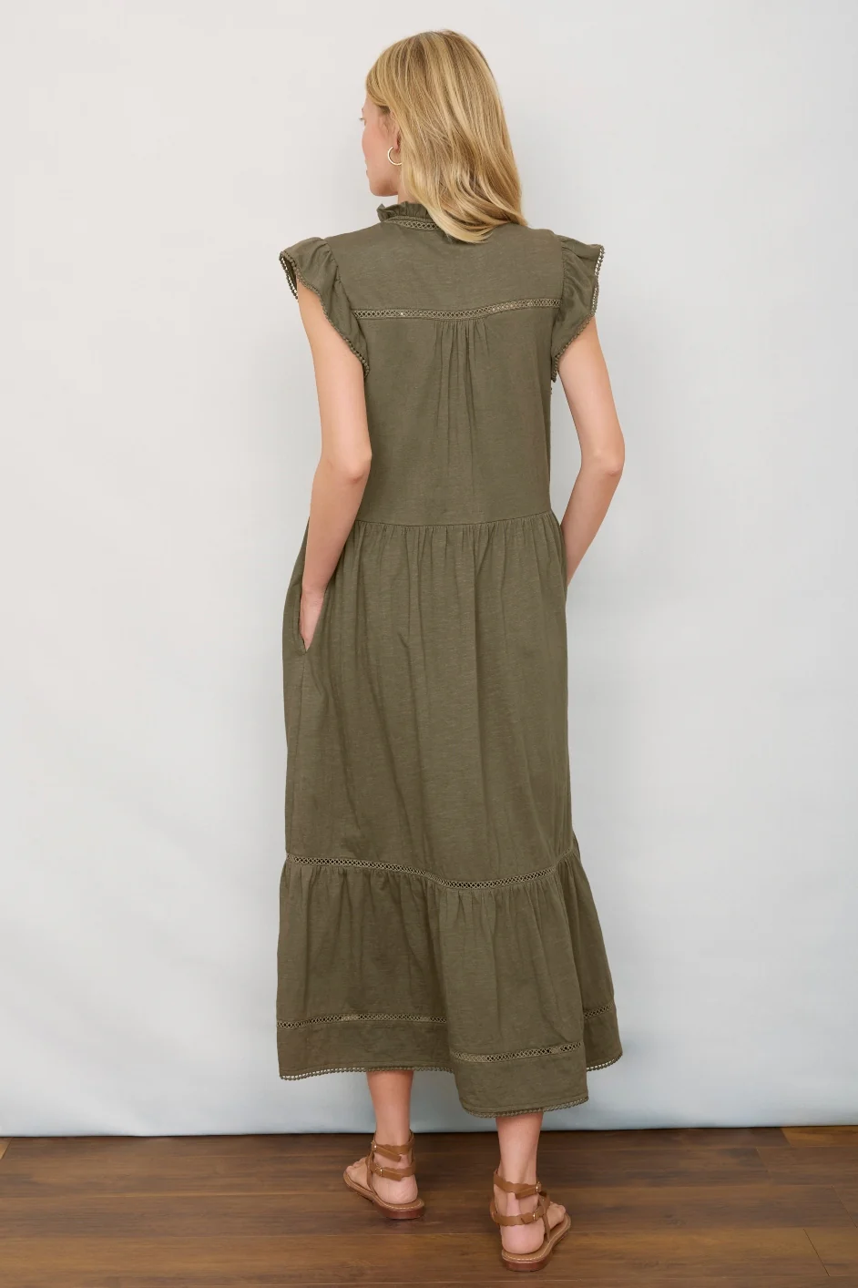 Nicolette Jersey Dress - Khaki - Image 2