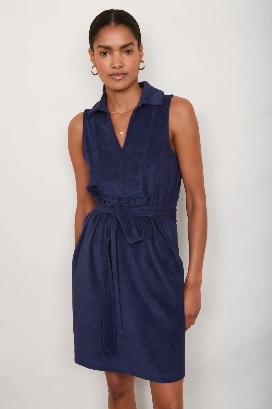 Nina Towelling Dress - Midnight - Image 2