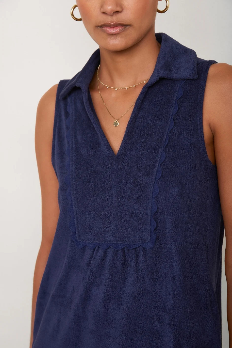 Nina Towelling Dress - Midnight - Image 4