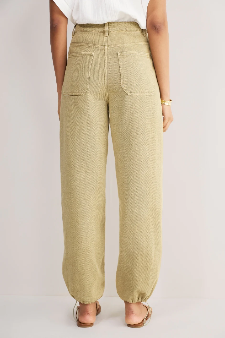 Noa Drawstring Hem Jean - Warm Khaki - Image 4