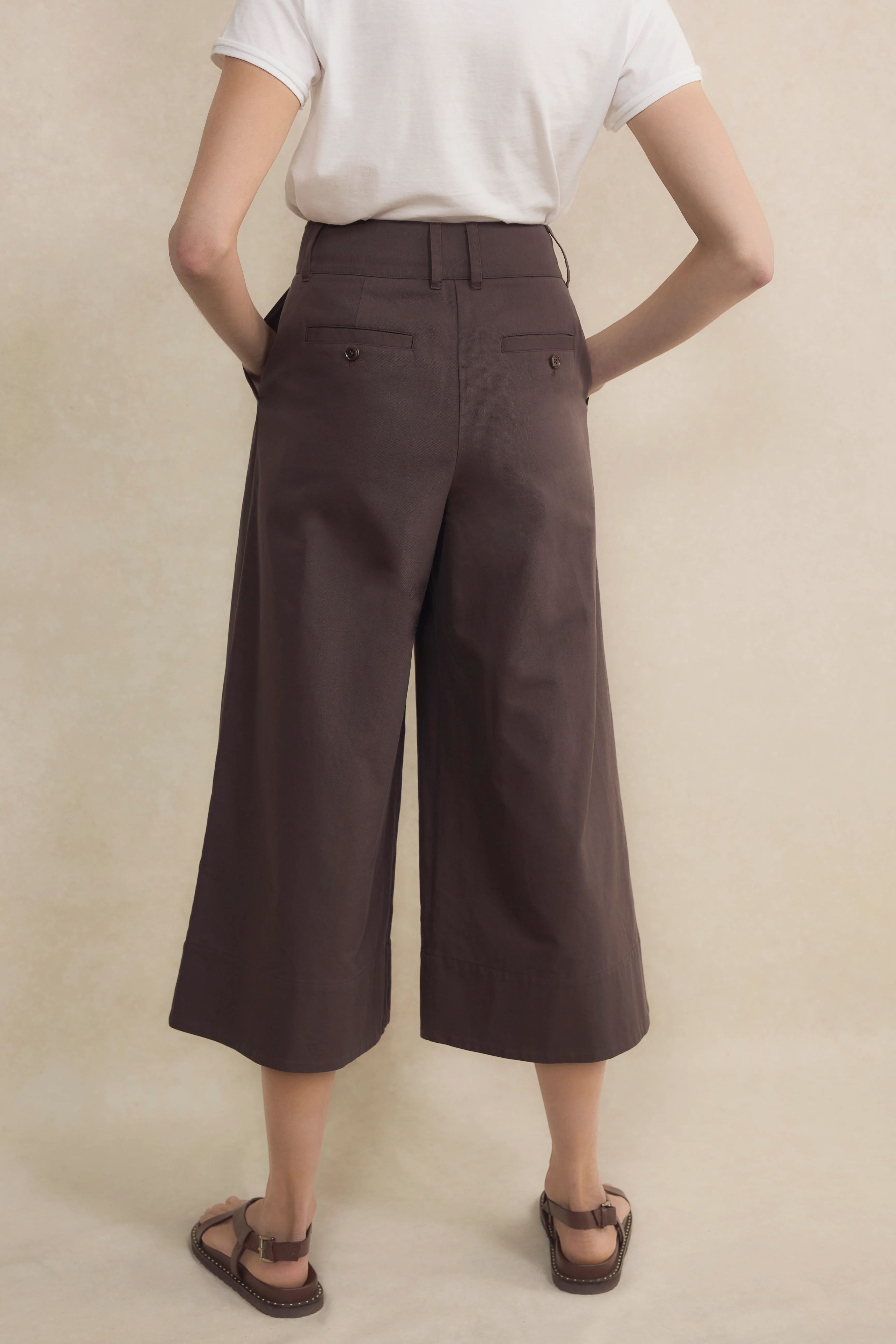 Nora Wide Leg Culotte - Cocoa - Image 4