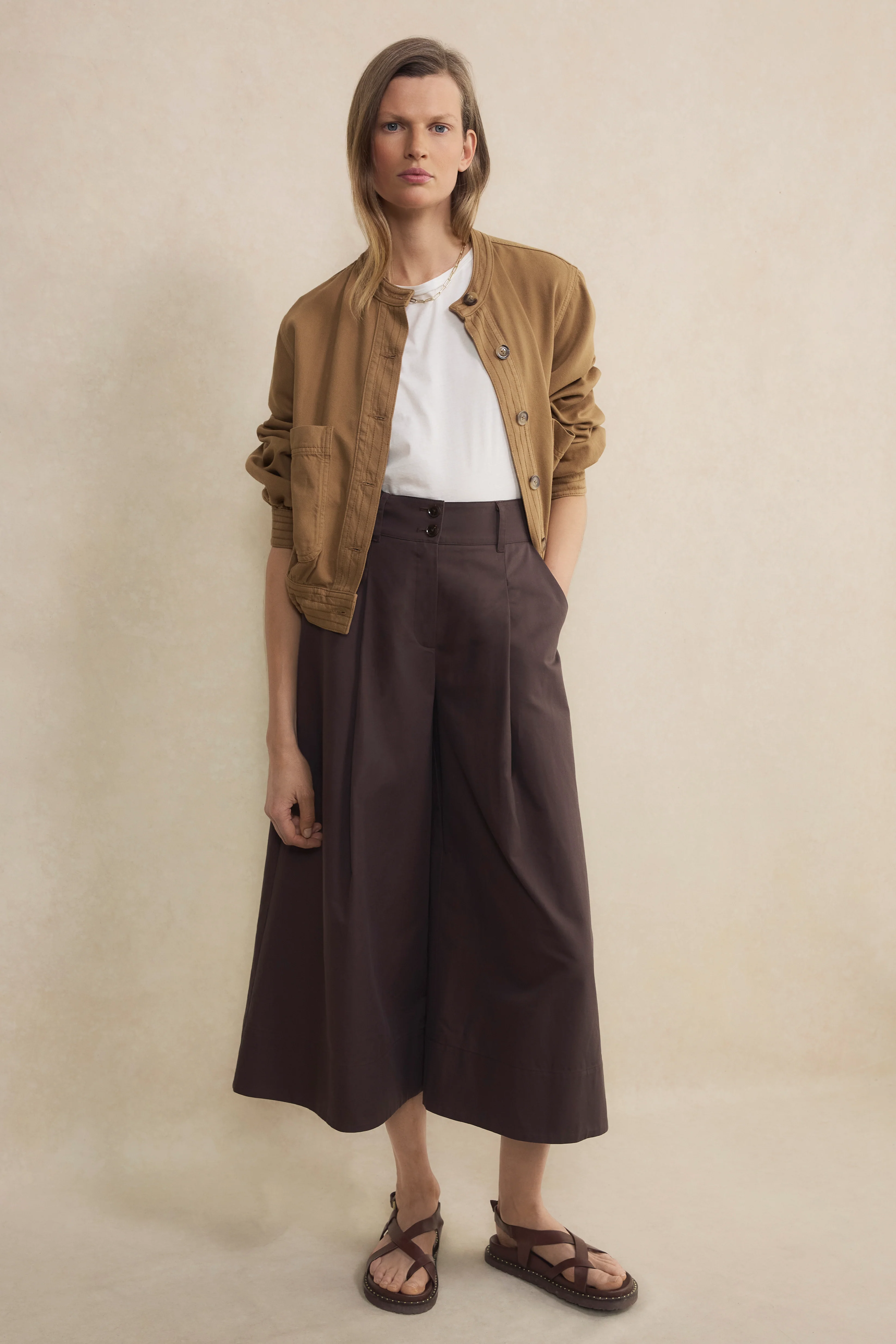 Nora Wide Leg Culotte - Cocoa - Image 5