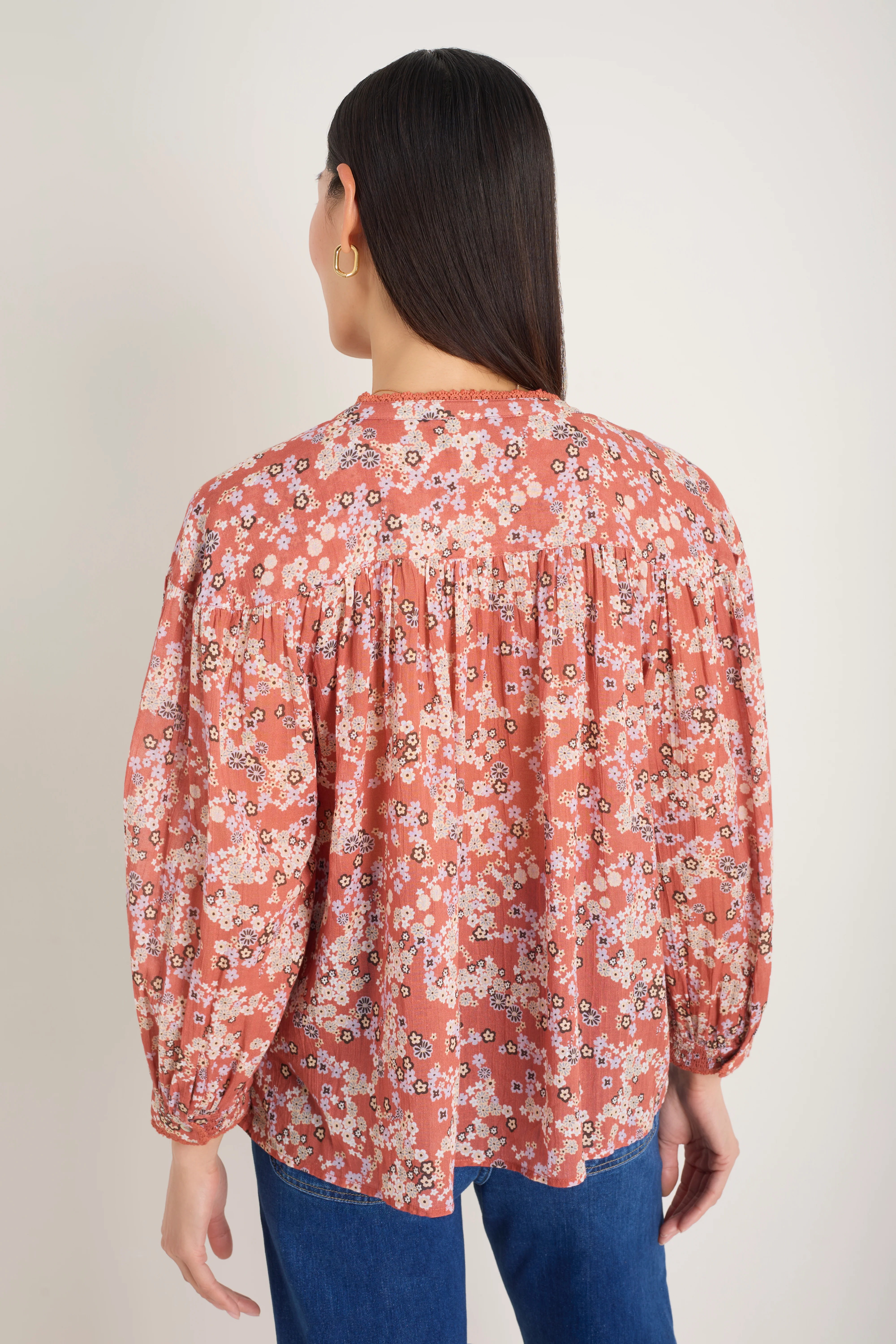 Nova Blouse - Warm Clay Layered Ditsy - Image 5