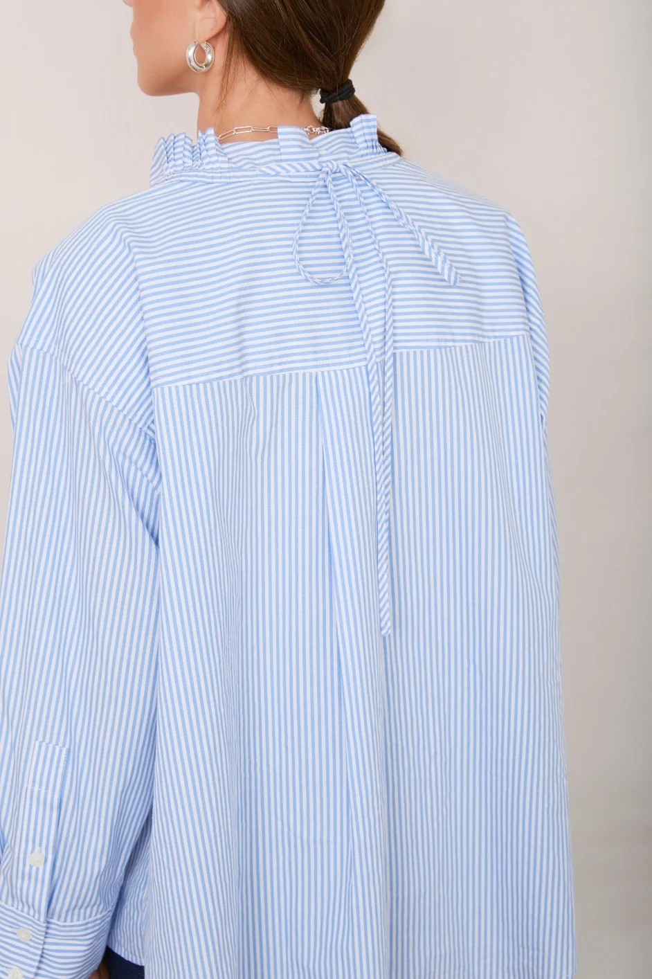 Odette Blouse - Blue/Ivory - Image 7