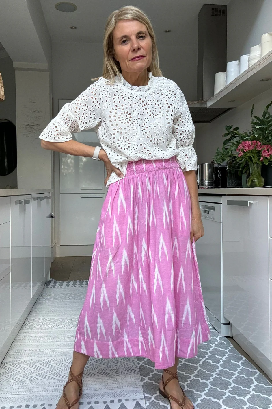 Ophelie Skirt - Pink Ikat - Image 9